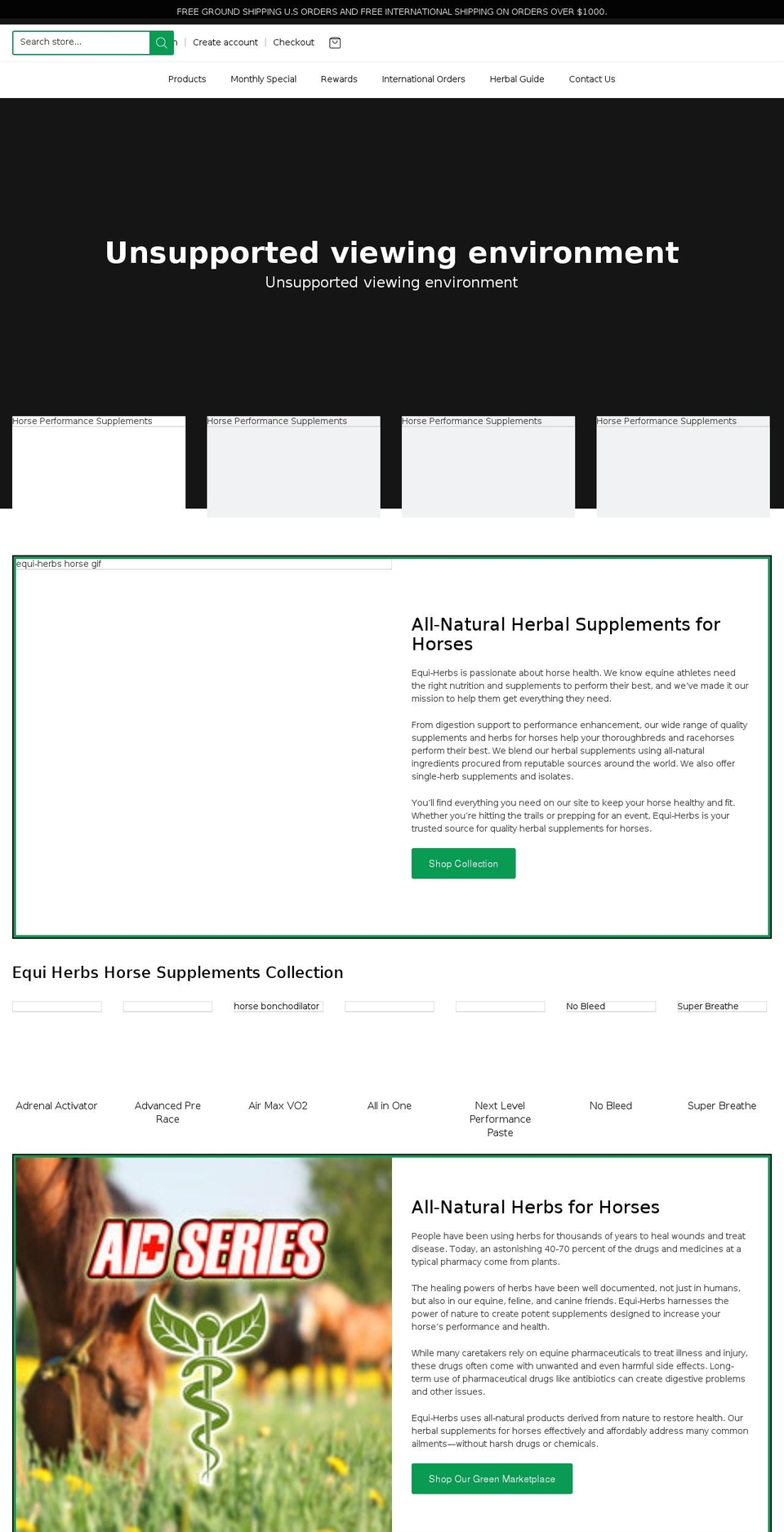 equi-herbs.com shopify website screenshot