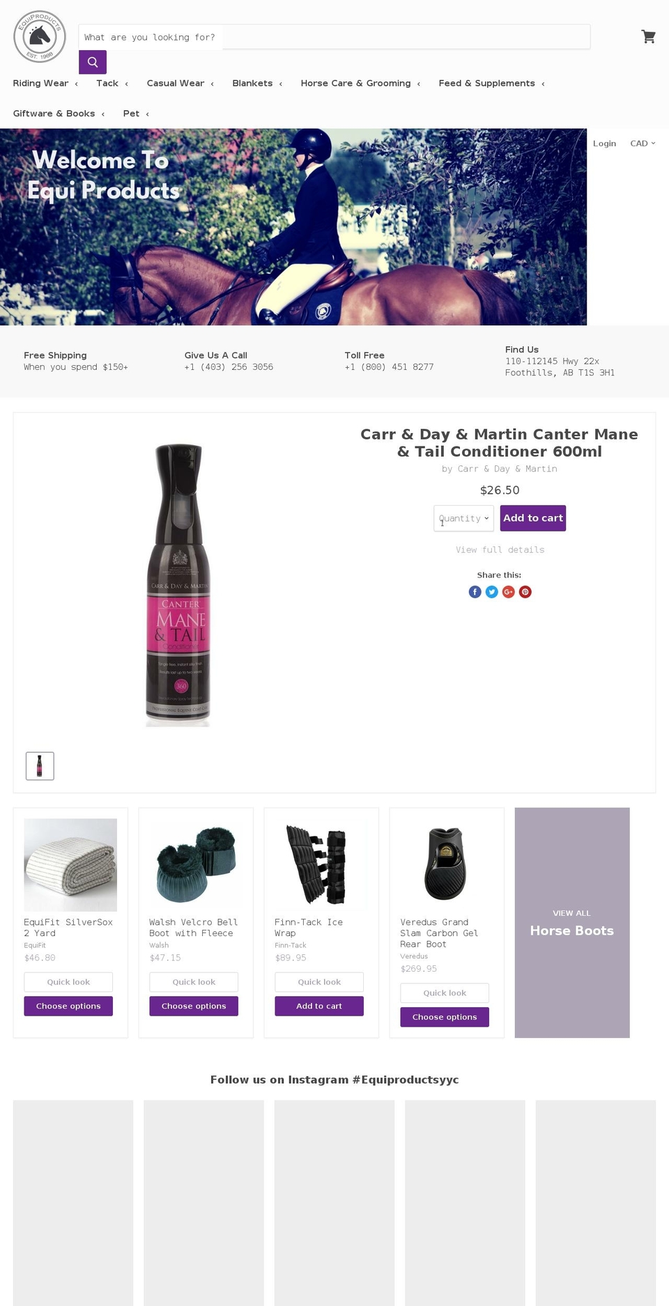 equi-products.com — Shopify storefront screenshot