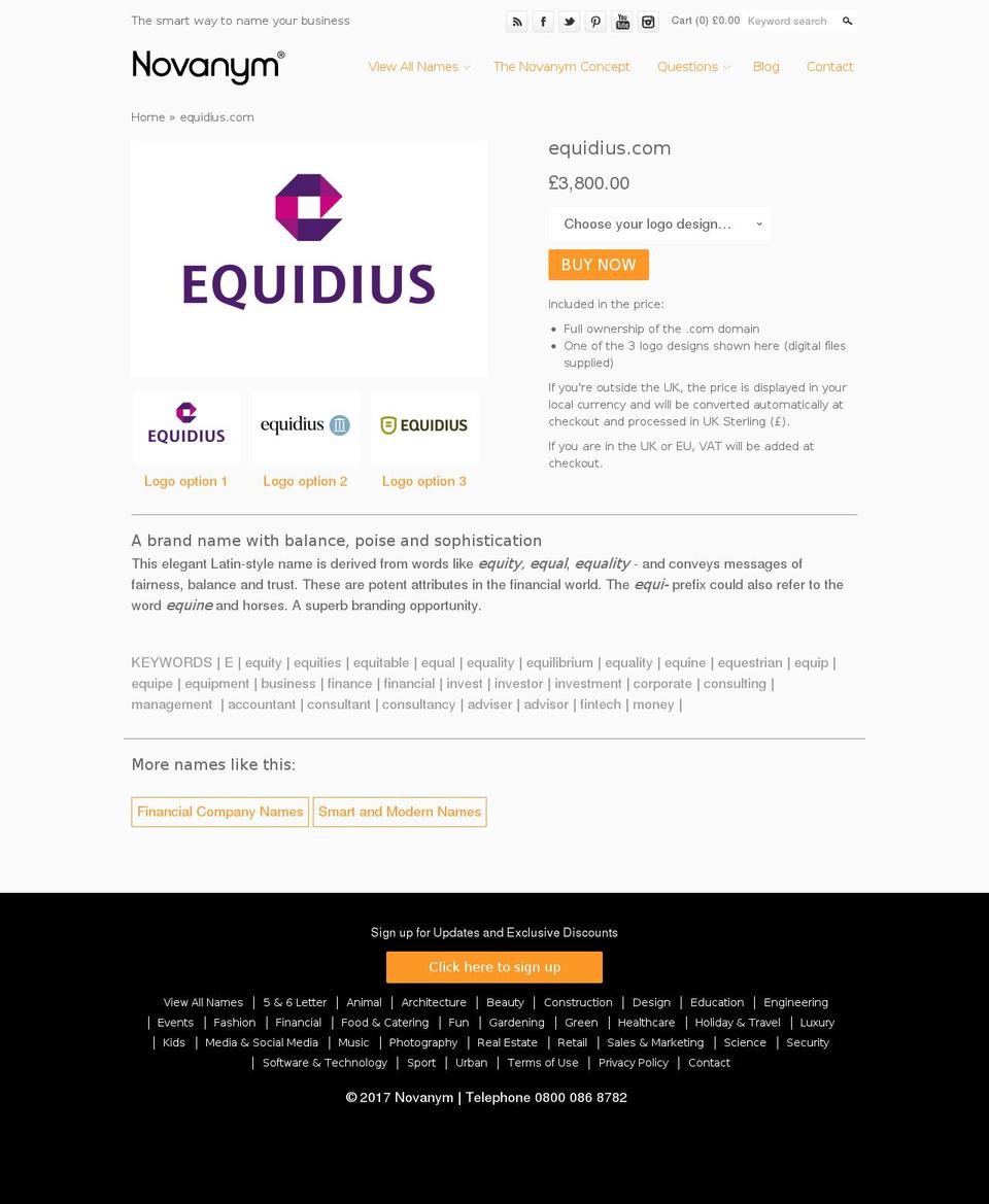 equidius.com shopify website screenshot