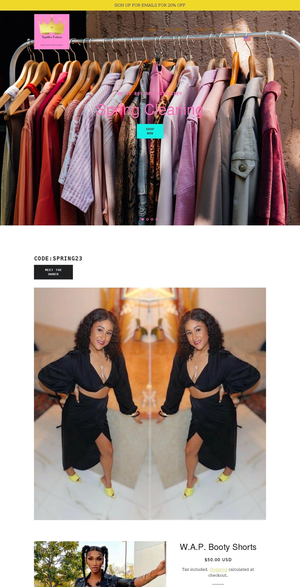 equilibrefashions.com shopify website screenshot