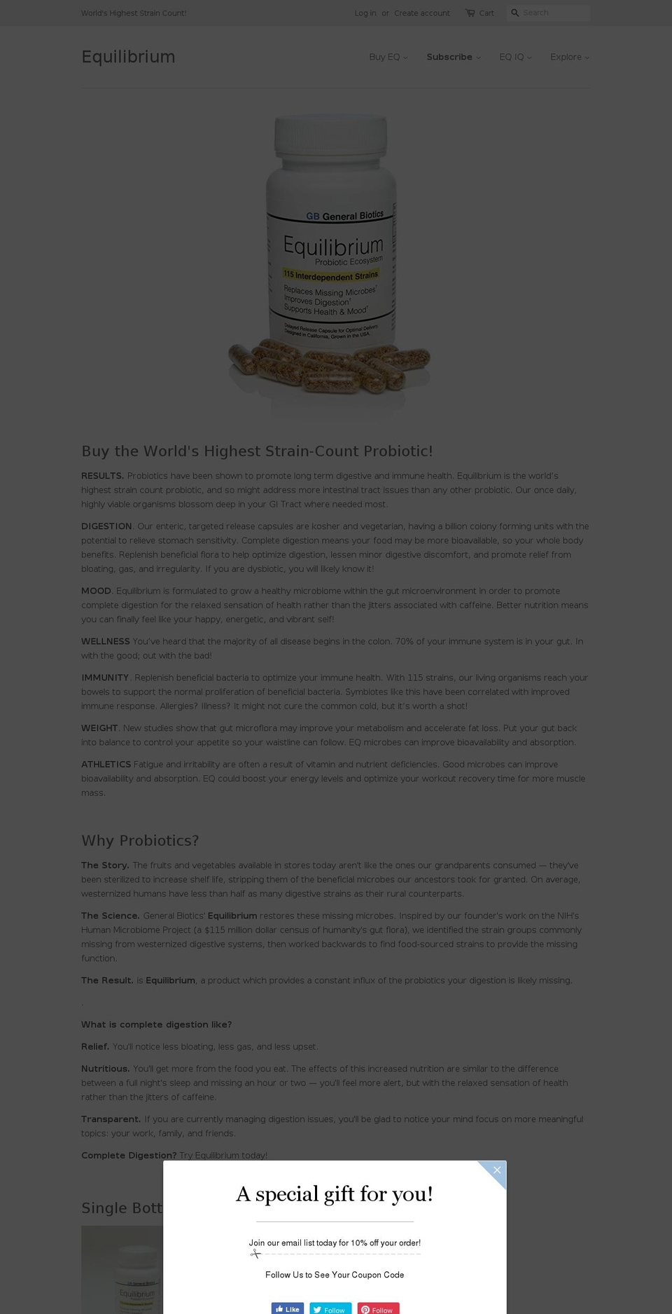 equilibriumboost.com — Shopify storefront screenshot