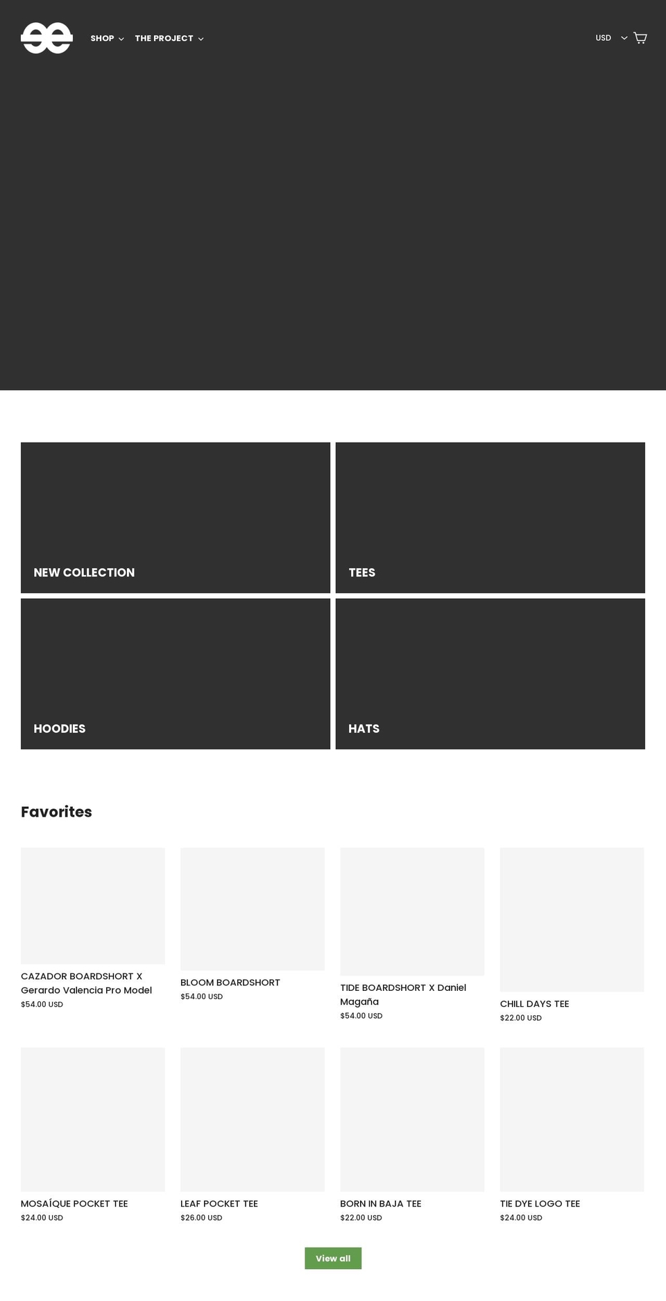 equilibriumproject.com — Shopify storefront screenshot
