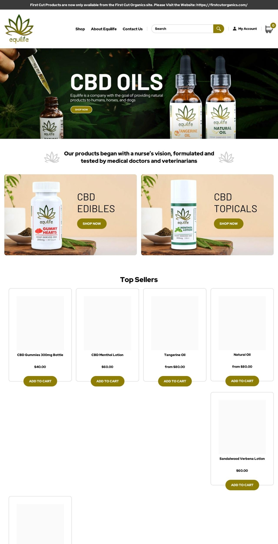 equilifecbd.com shopify website screenshot