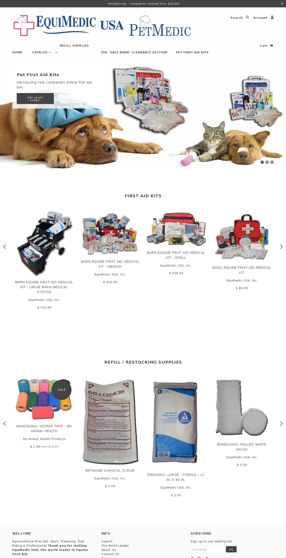 Fashe Shopify theme site example equimedic.com