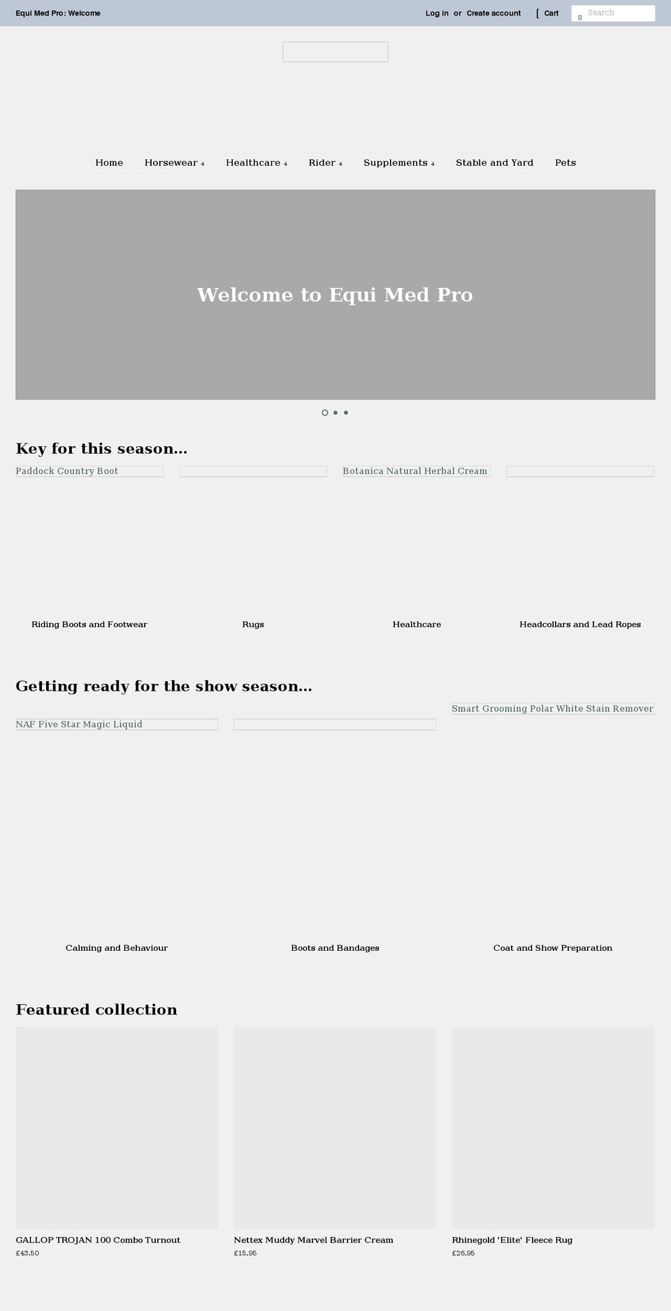 equimedpro.co.uk shopify website screenshot