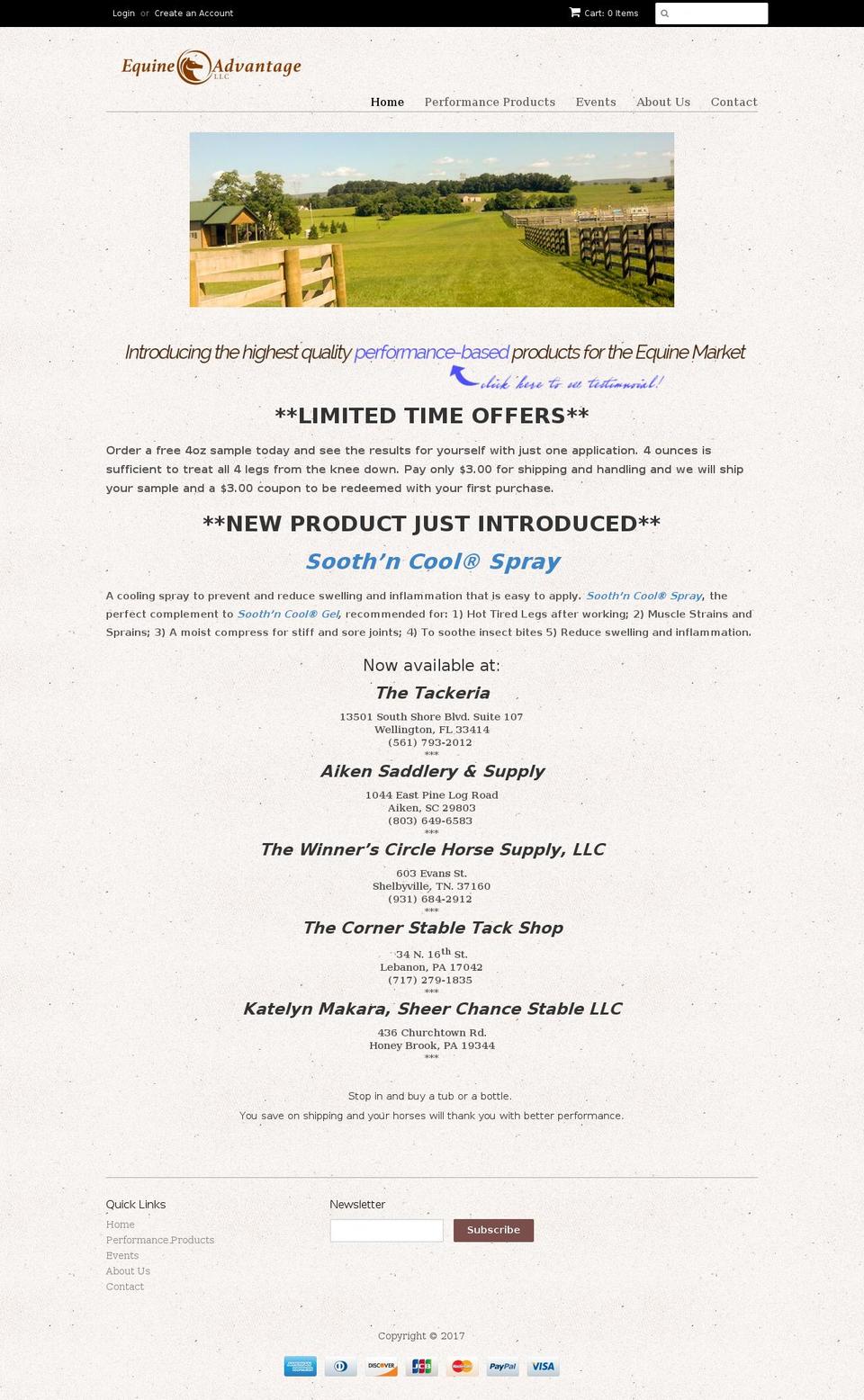 equine-advantage.net shopify website screenshot