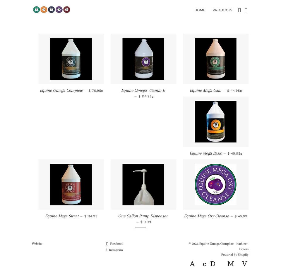 equine-omega-complete-kathleen-downs.myshopify.com shopify website screenshot