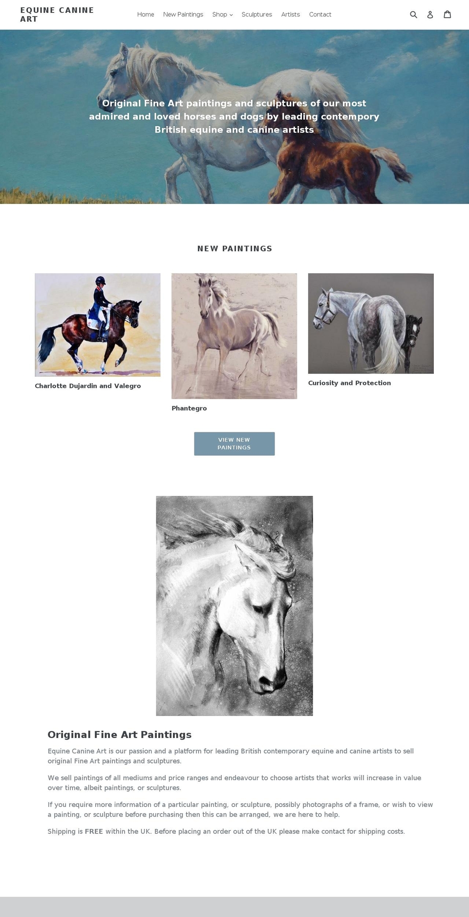 equinecanineart.com — Shopify storefront screenshot