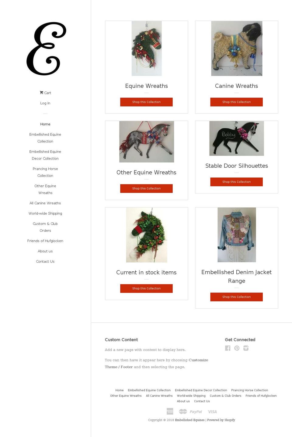 equinechristmaswreaths.com shopify website screenshot