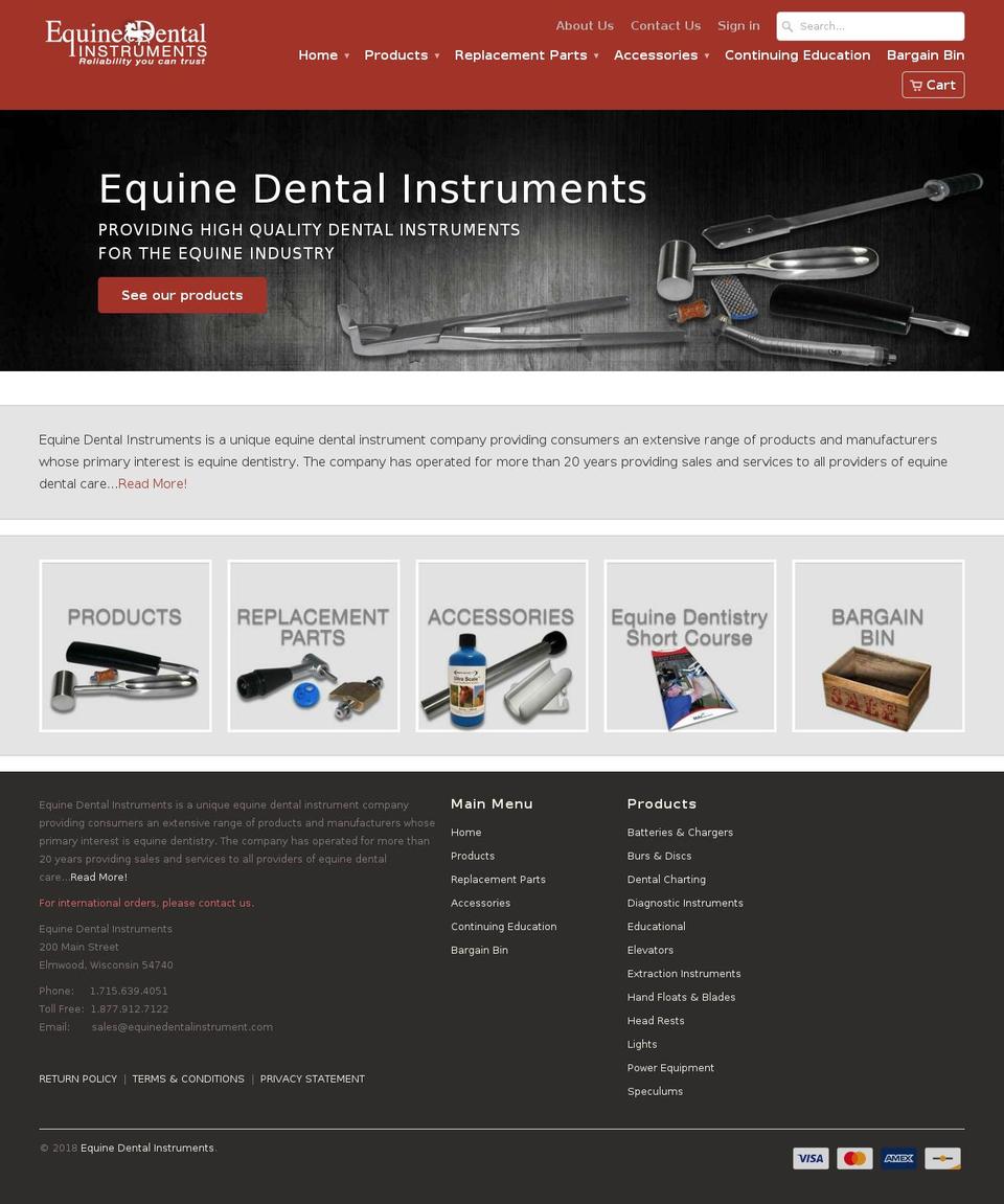 equinedentalinstrument.com — Shopify storefront screenshot