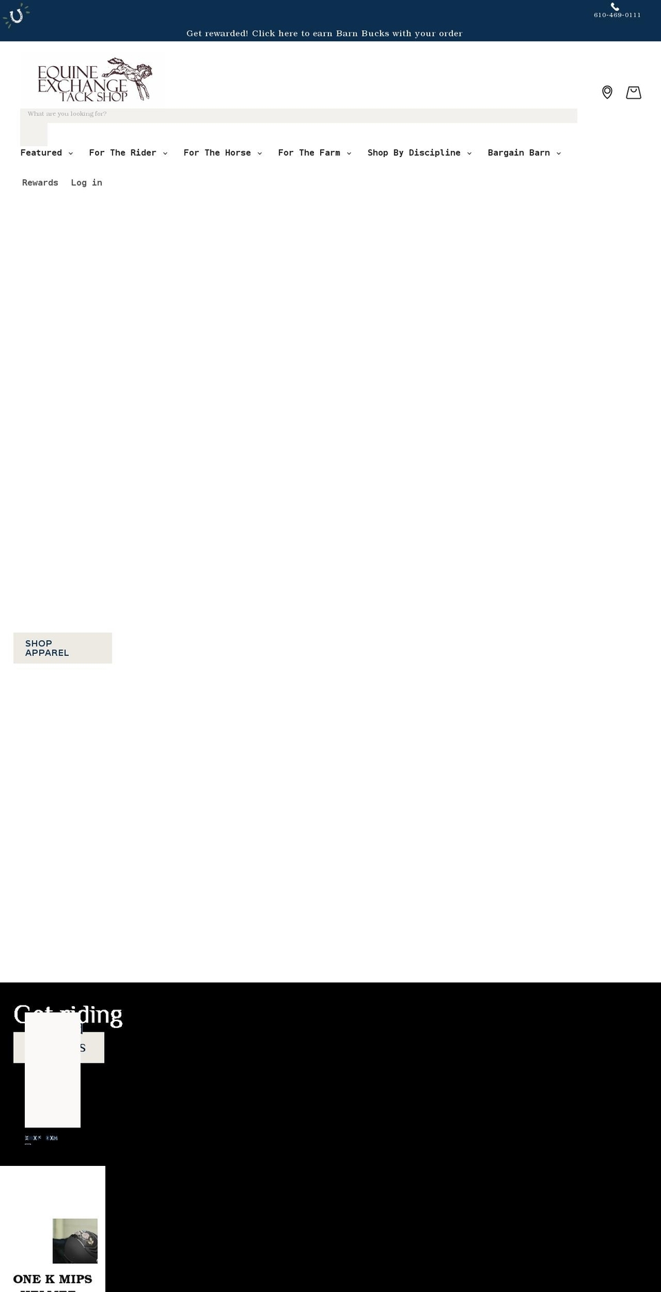 equineexchangestore.com shopify website screenshot