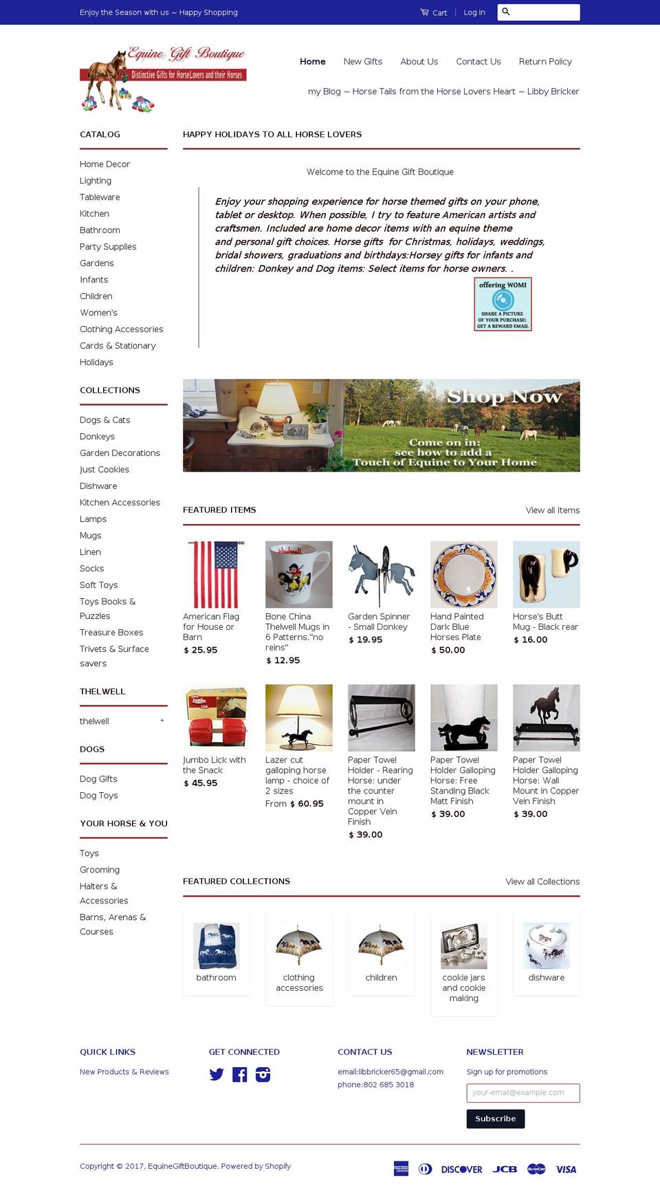 equinegiftboutique.com shopify website screenshot