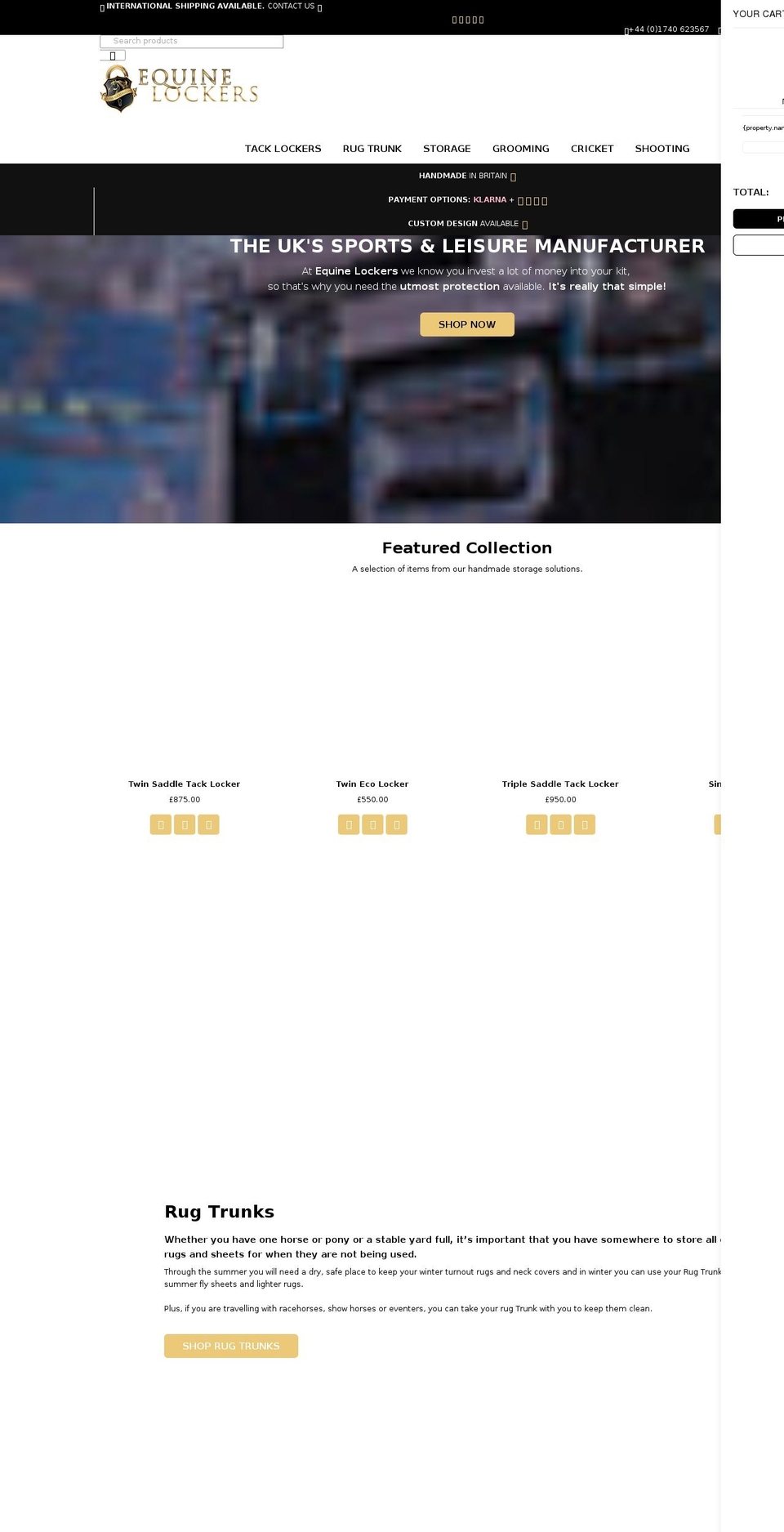 equinelockers.com shopify website screenshot
