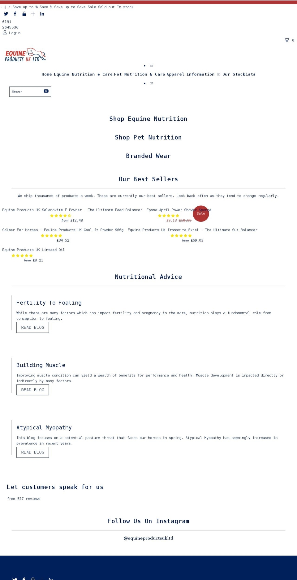 equineproducts-ukltd.com shopify website screenshot