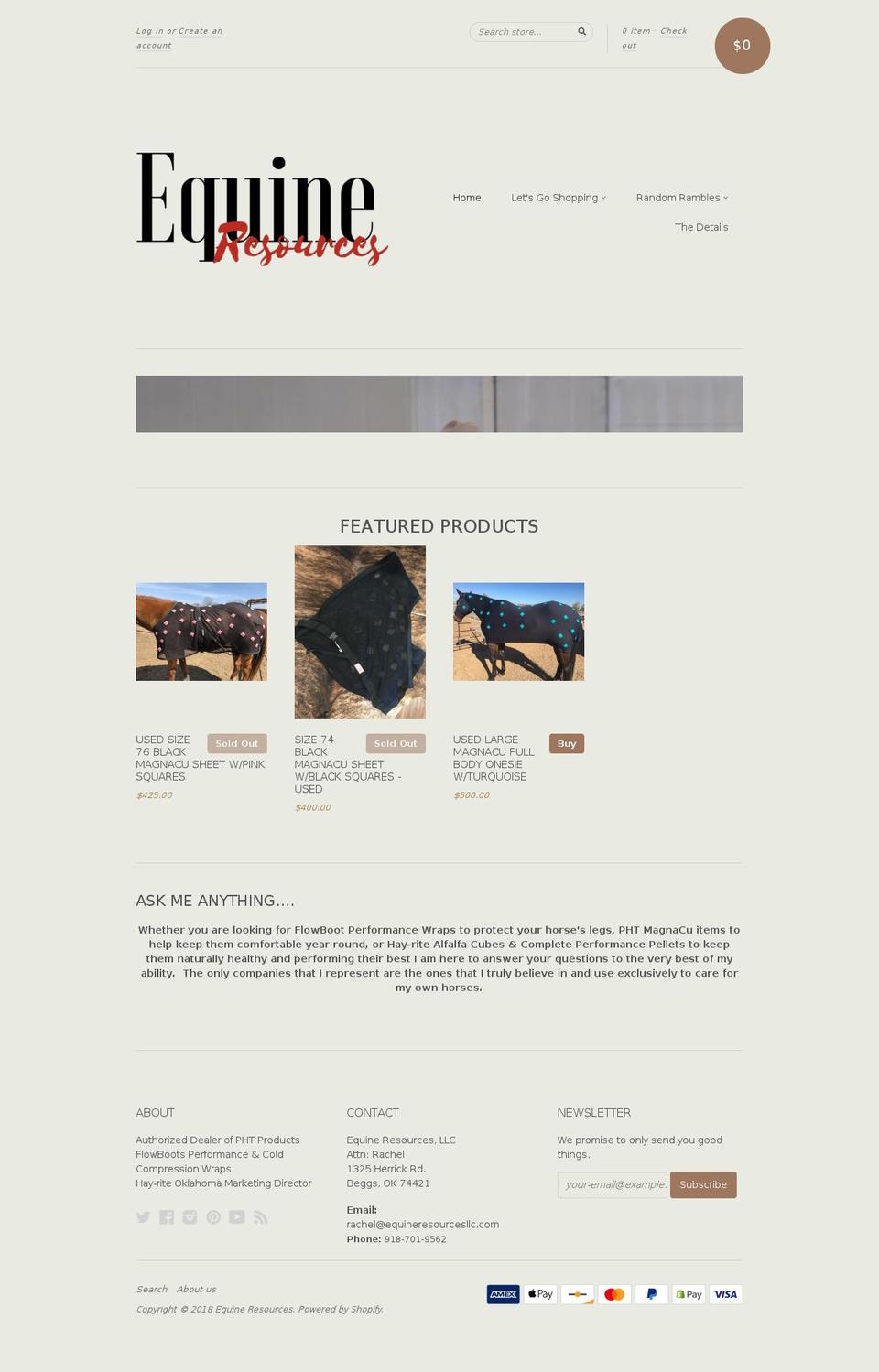equineresourcesllc.com shopify website screenshot
