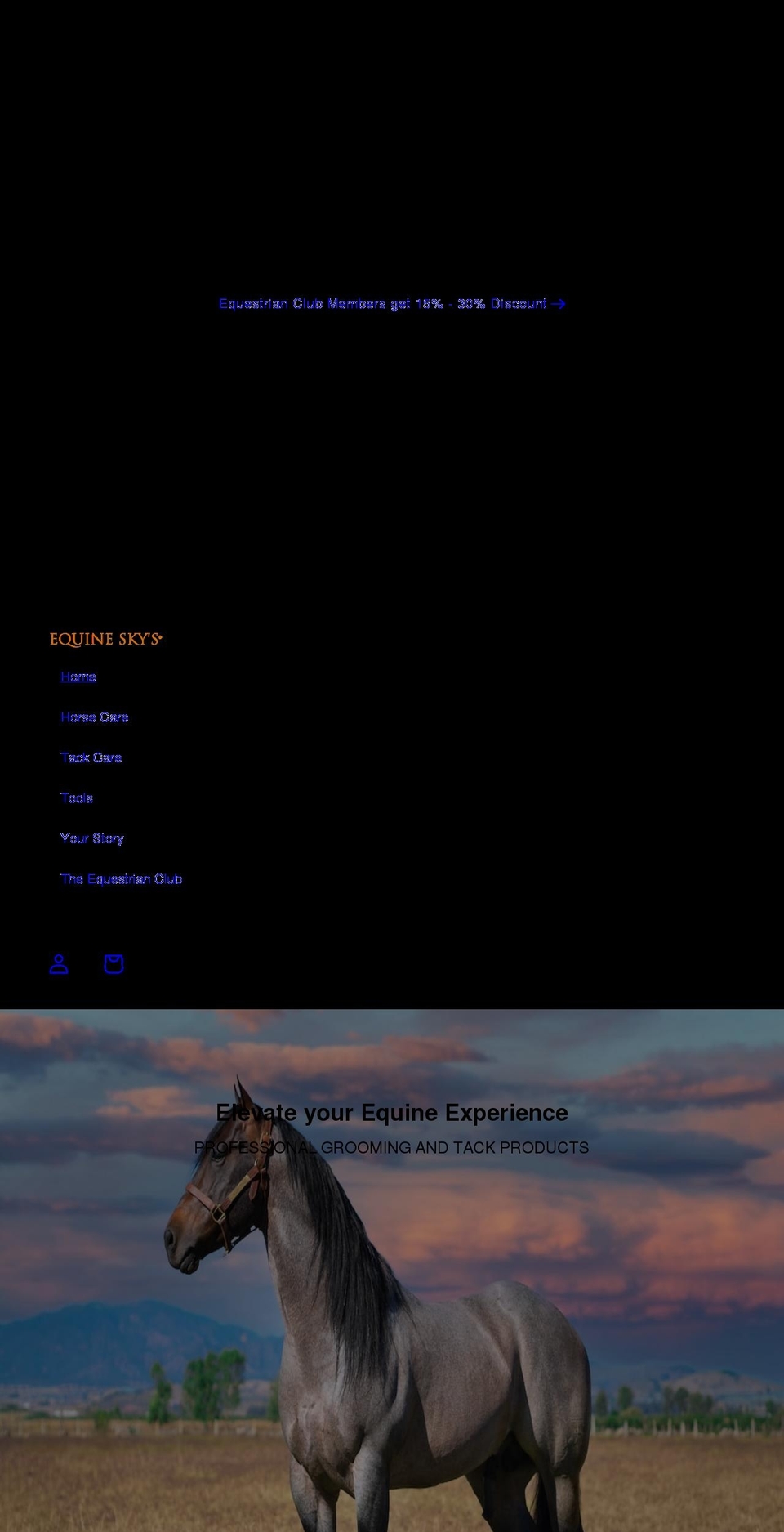 equineskys.com shopify website screenshot