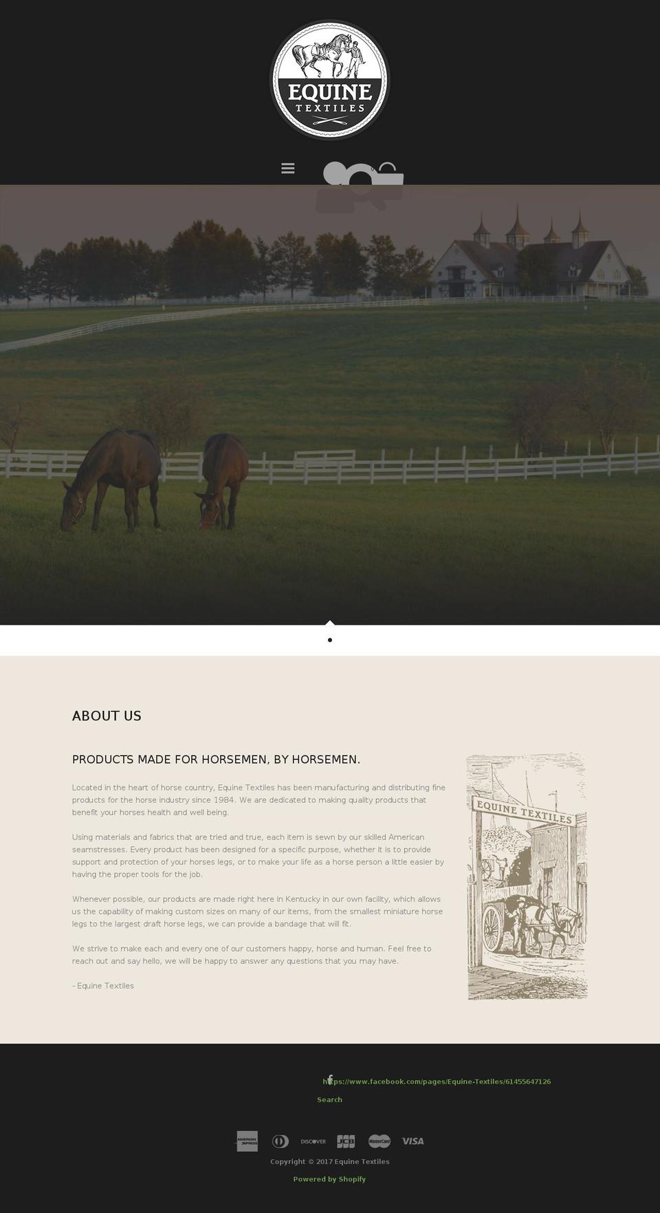 equinetextiles.com shopify website screenshot