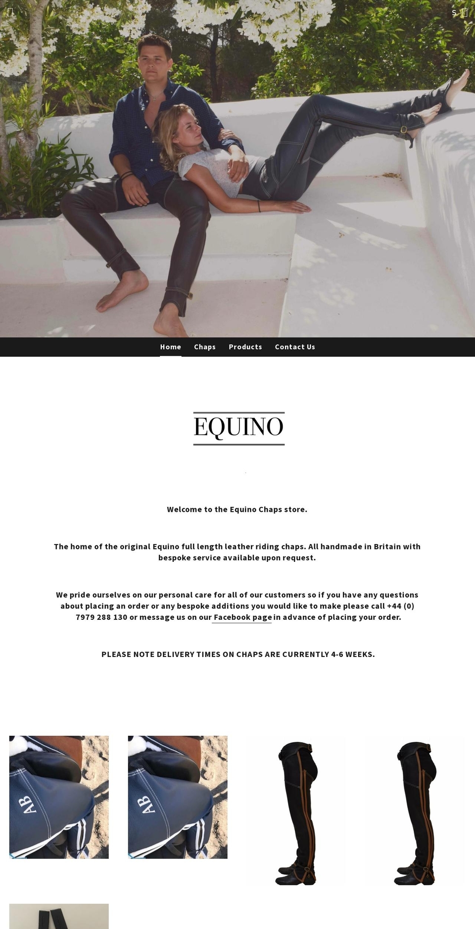 equino-chaps.myshopify.com shopify website screenshot