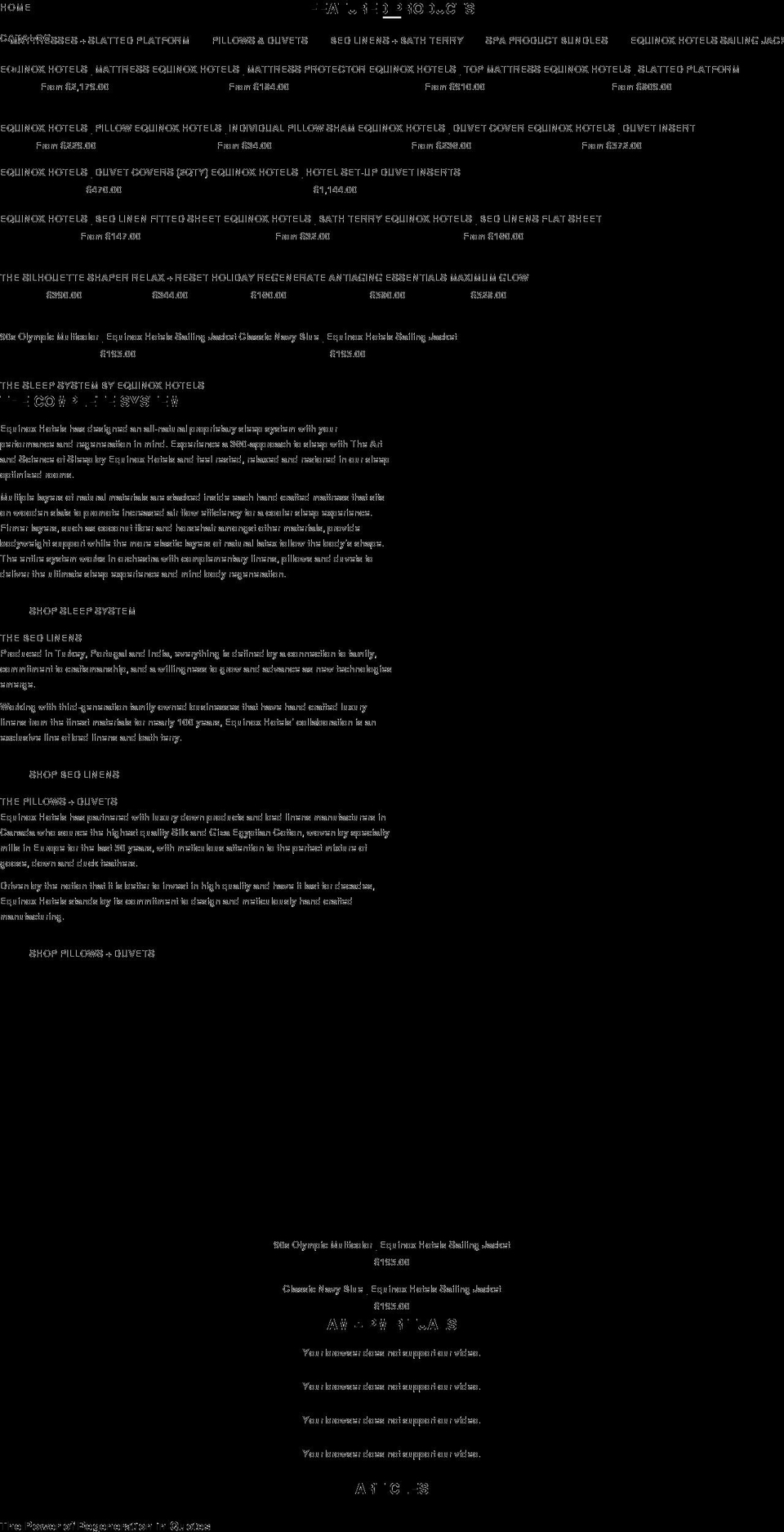 equinox-hotels.myshopify.com shopify website screenshot