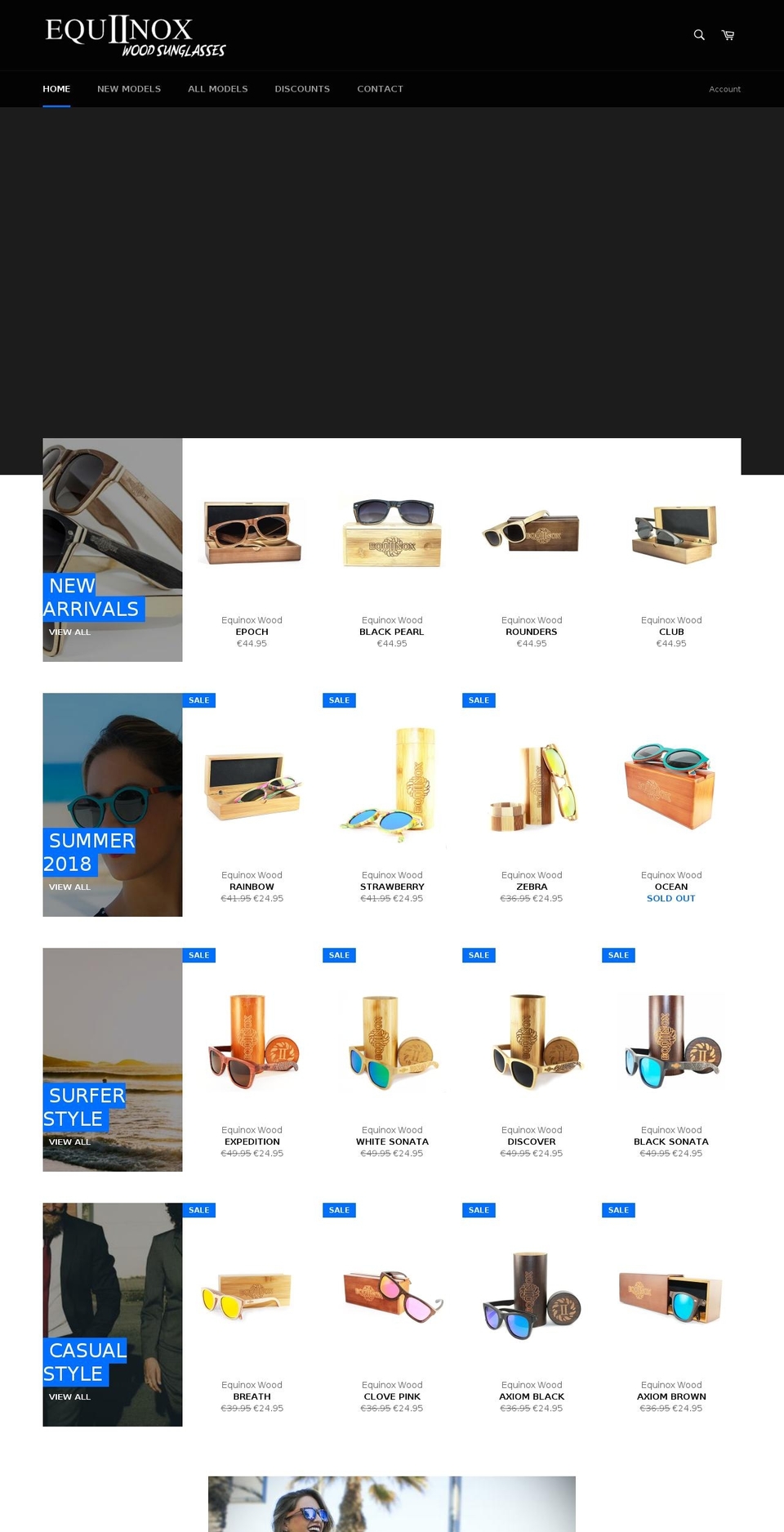 equinoxwood.com — Shopify storefront screenshot