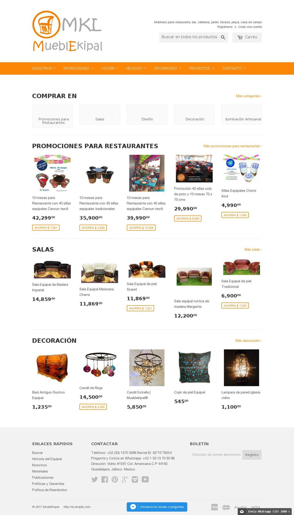 equipalespararestaurante.com shopify website screenshot