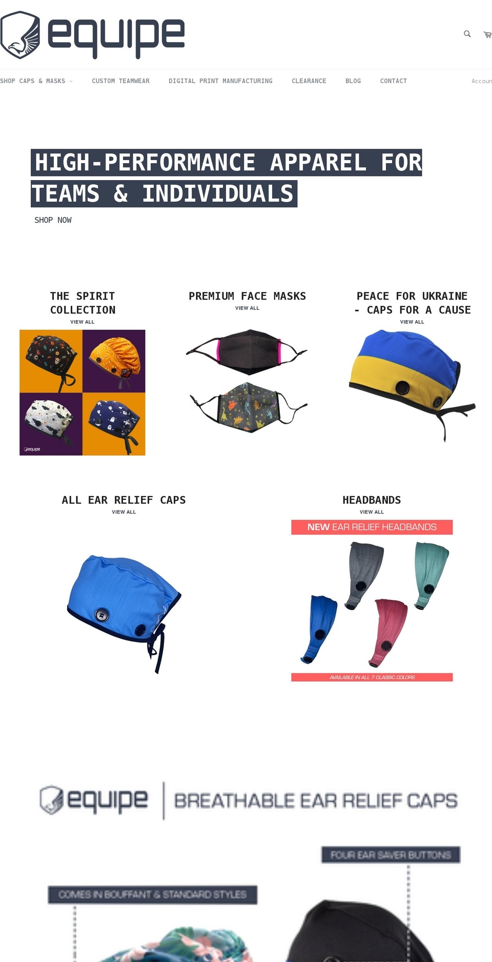 equipeathletics.com shopify website screenshot