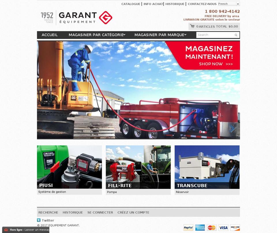 equipementgarant.ca shopify website screenshot