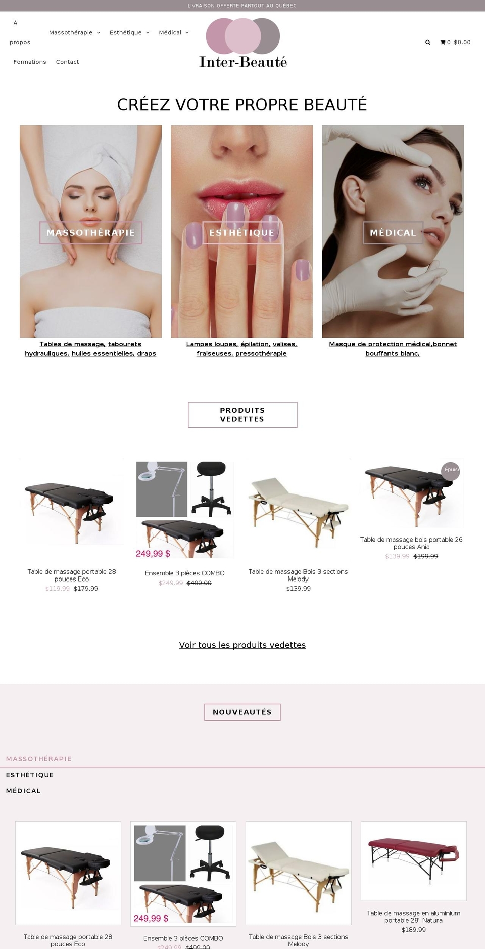 equipementsinterbeaute.com shopify website screenshot