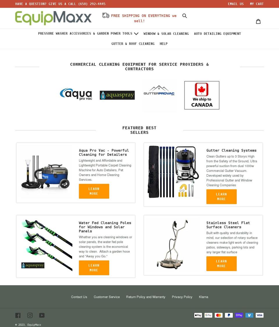 equipmaxx.com — Shopify storefront screenshot