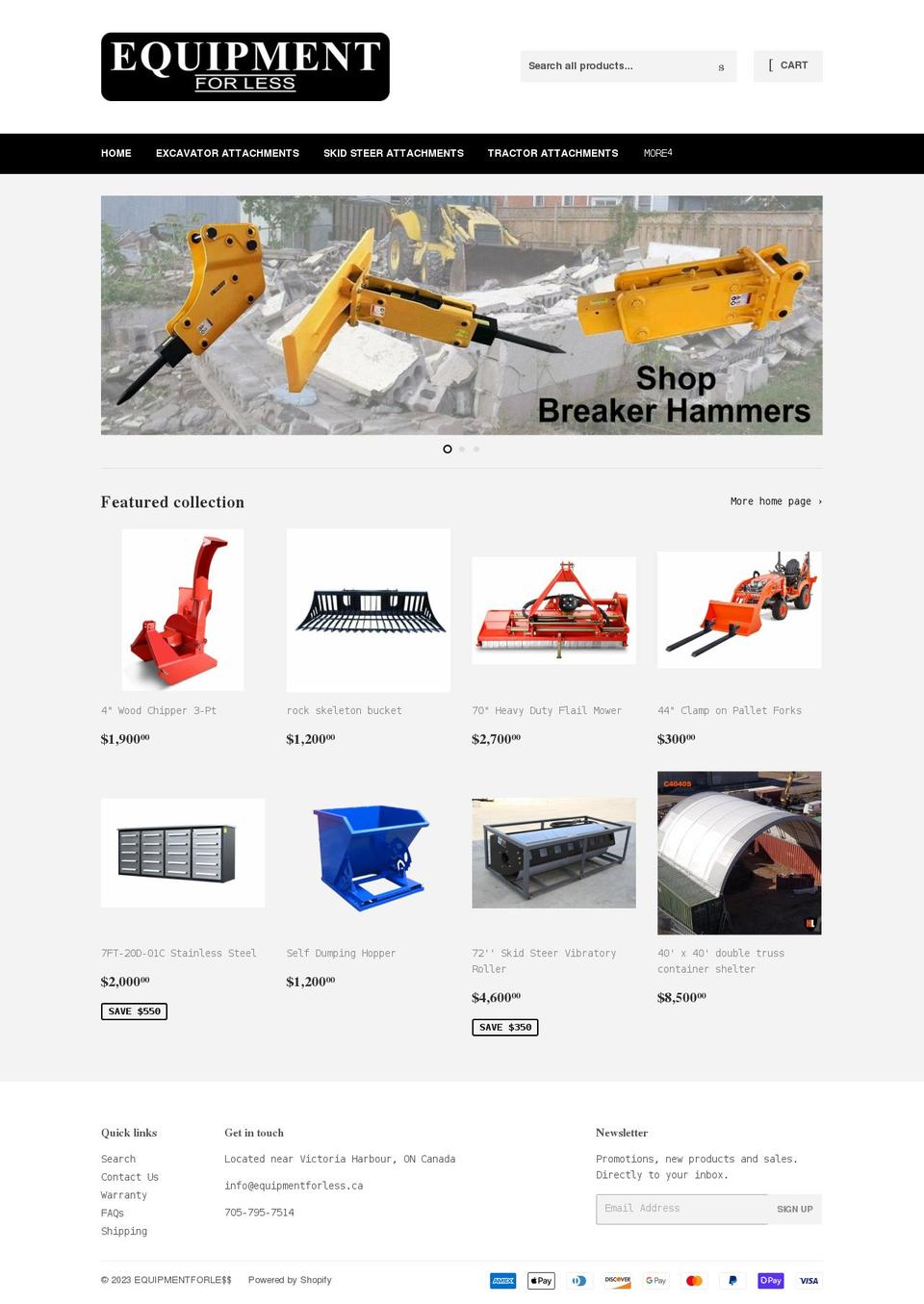 equipmentforless.com shopify website screenshot