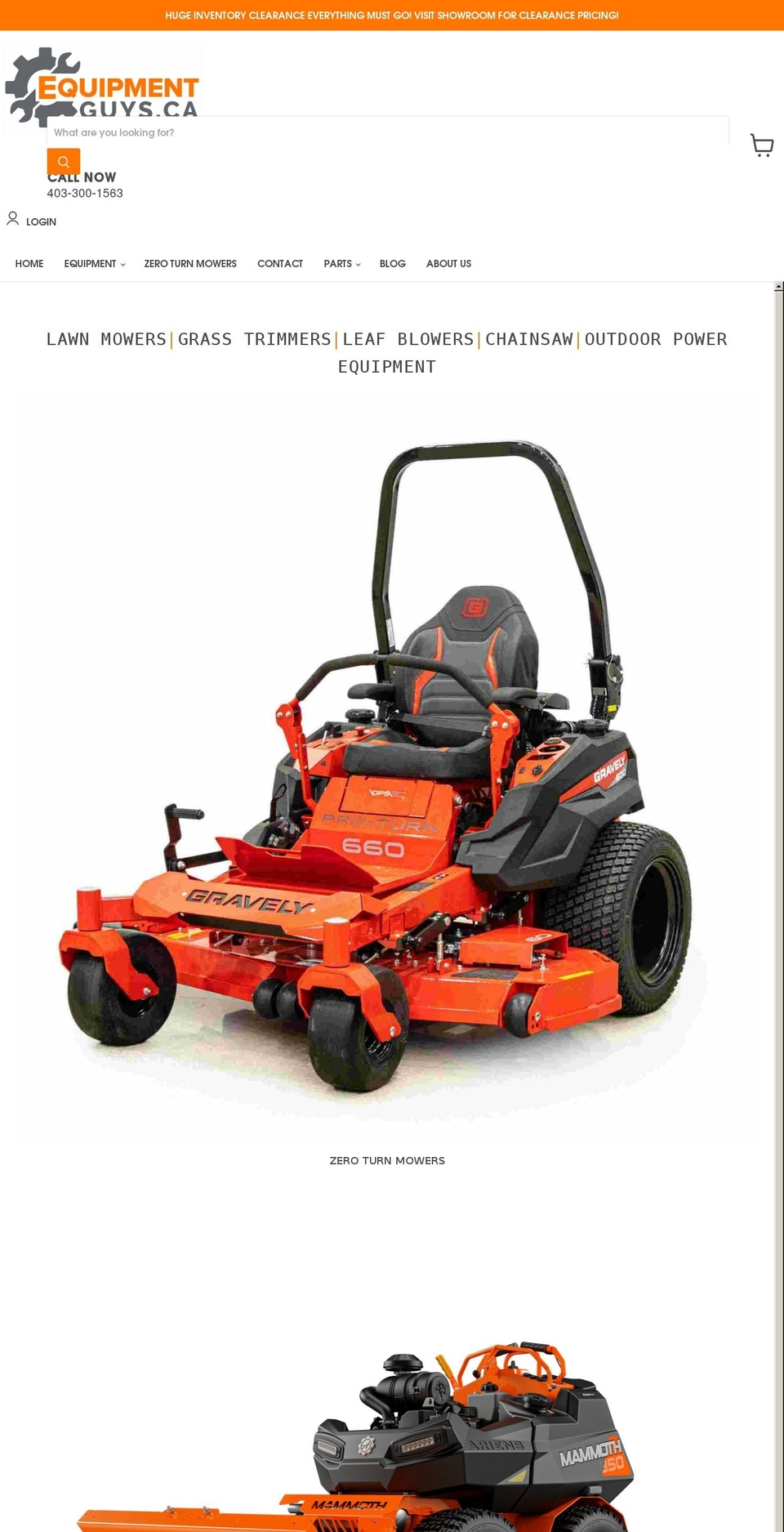 equipmentguys.ca shopify website screenshot