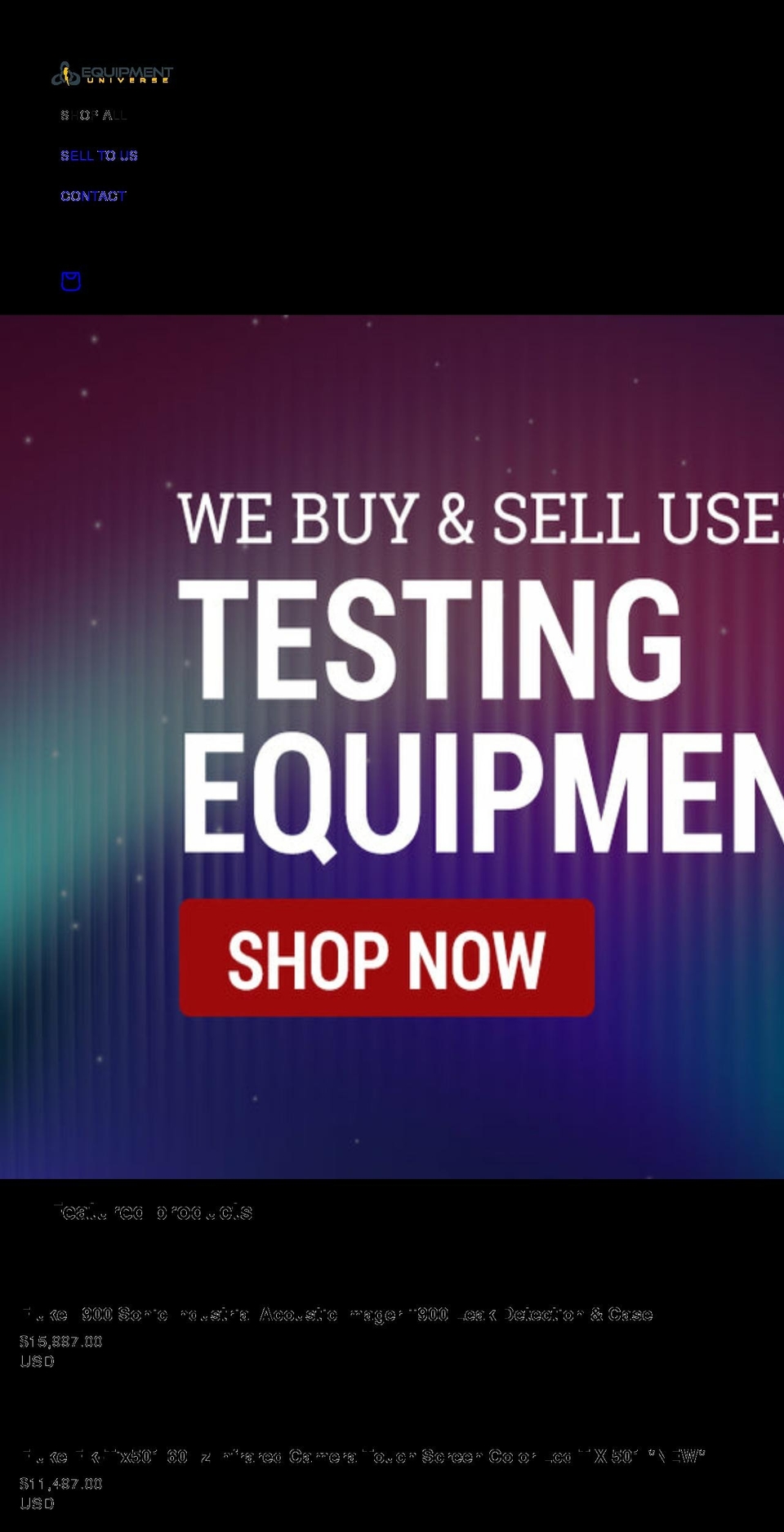 equipmentuniverse.net shopify website screenshot