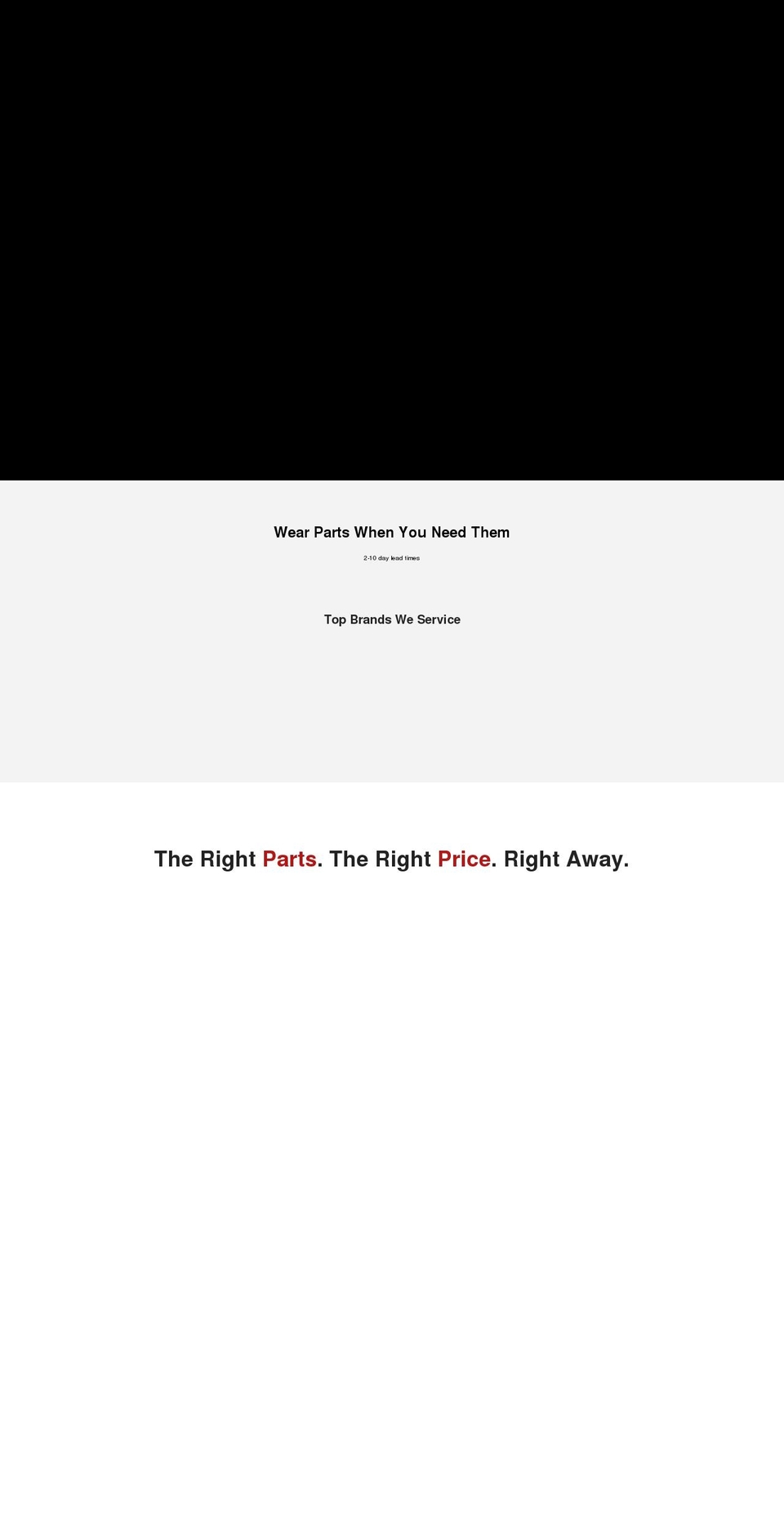 equipmentwearparts.com — Shopify storefront screenshot