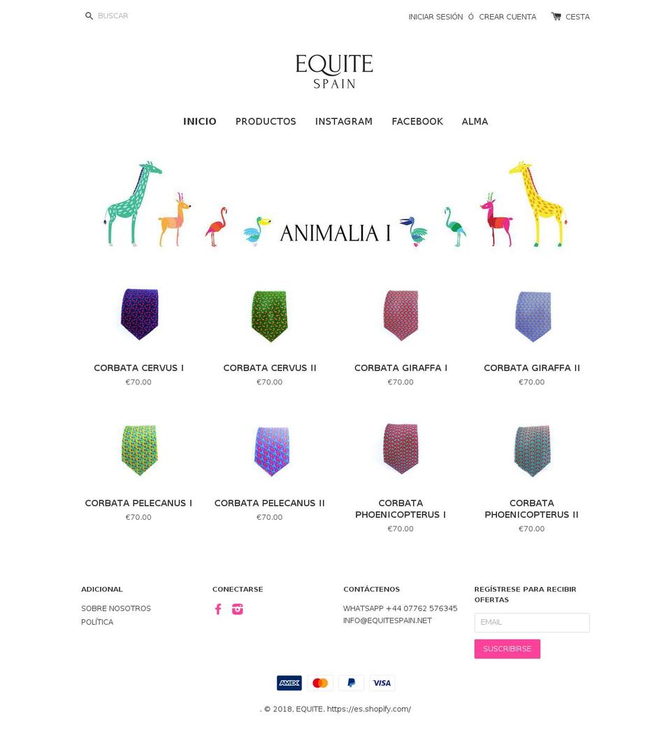 equitespain.com — Shopify storefront screenshot
