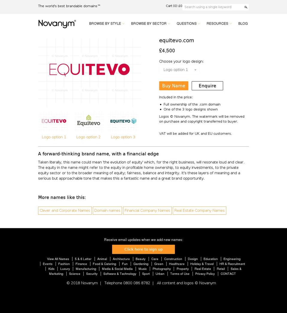 equitevo.com shopify website screenshot