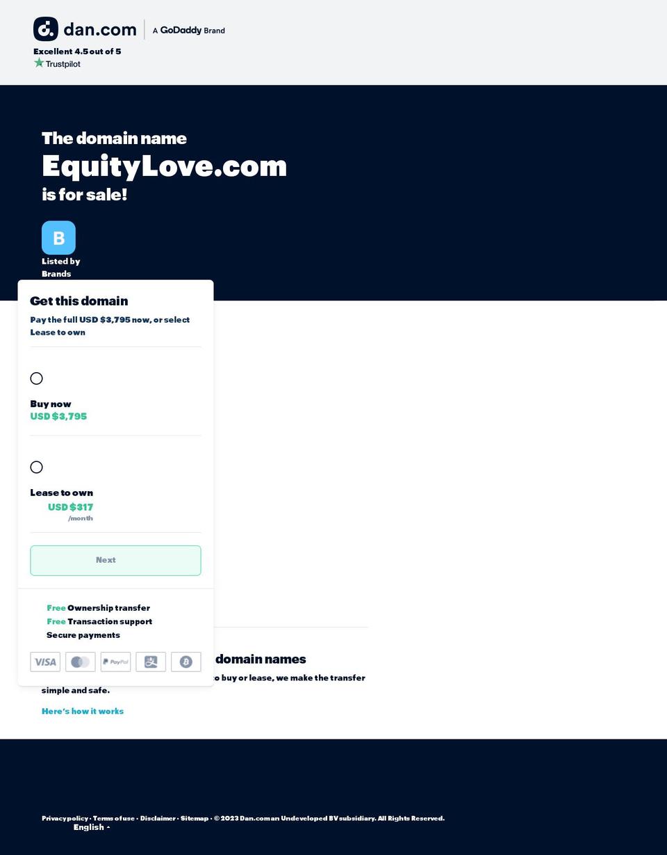 equitylove.com — Shopify storefront screenshot