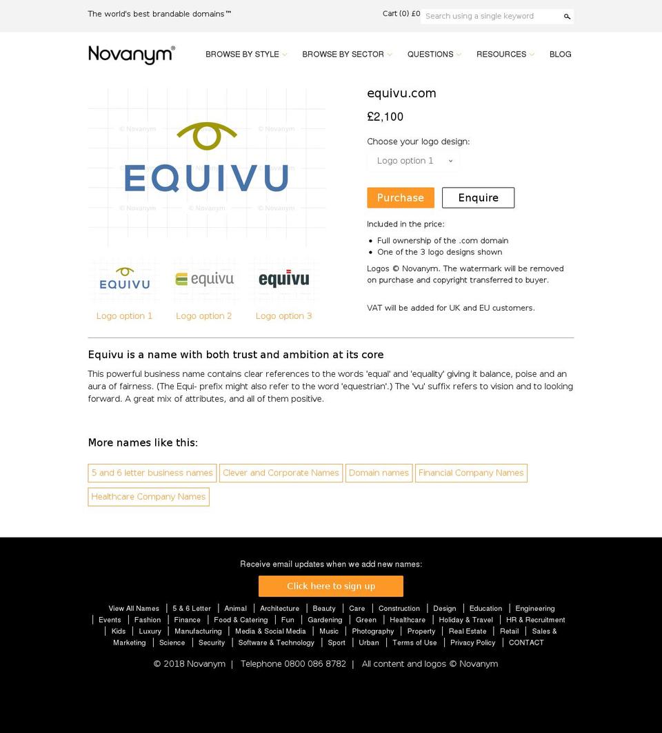 equivu.com — Shopify storefront screenshot