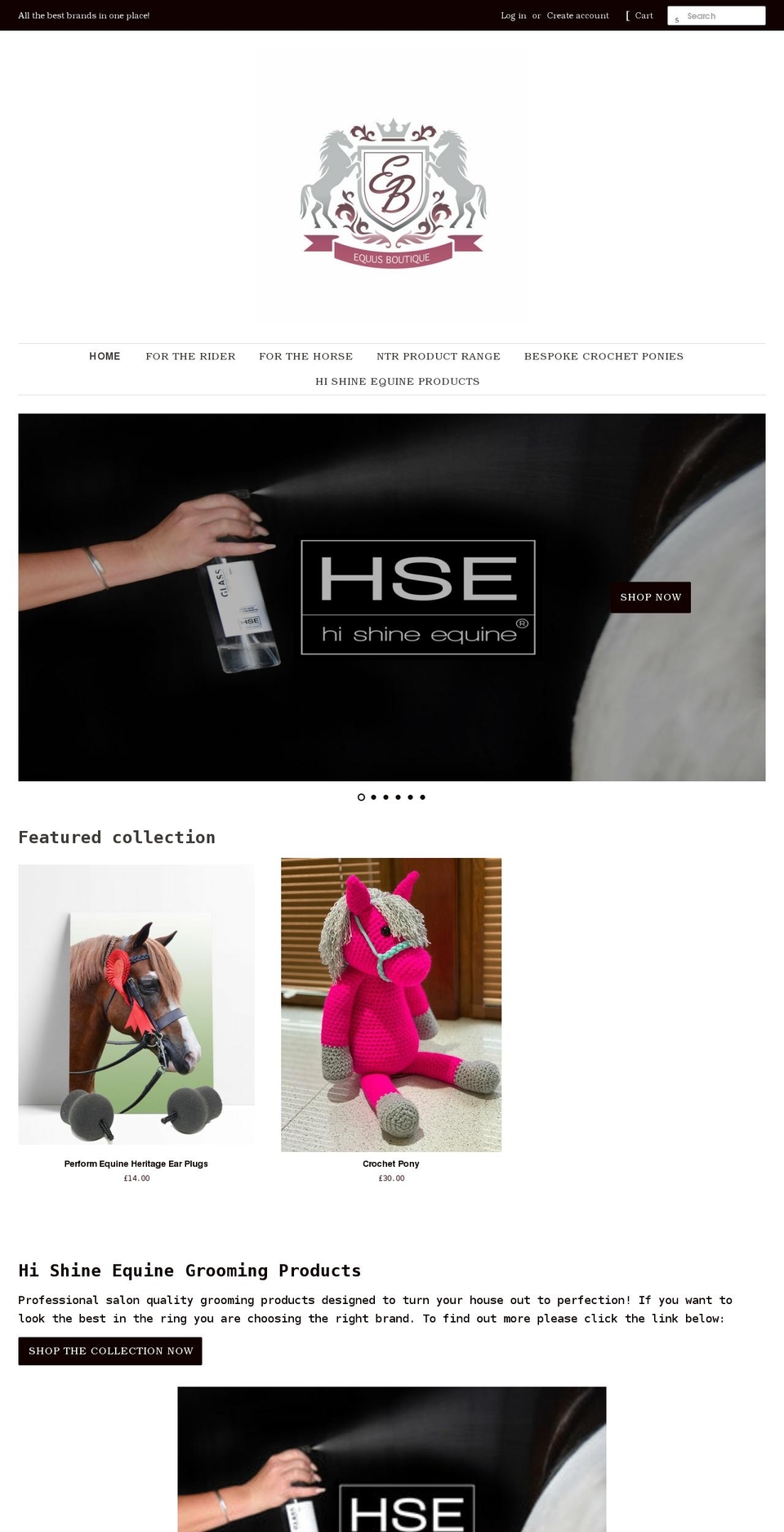 equusboutique.com shopify website screenshot