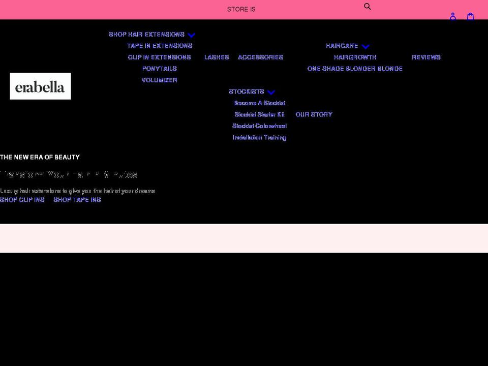erabellahaircare.co.uk shopify website screenshot