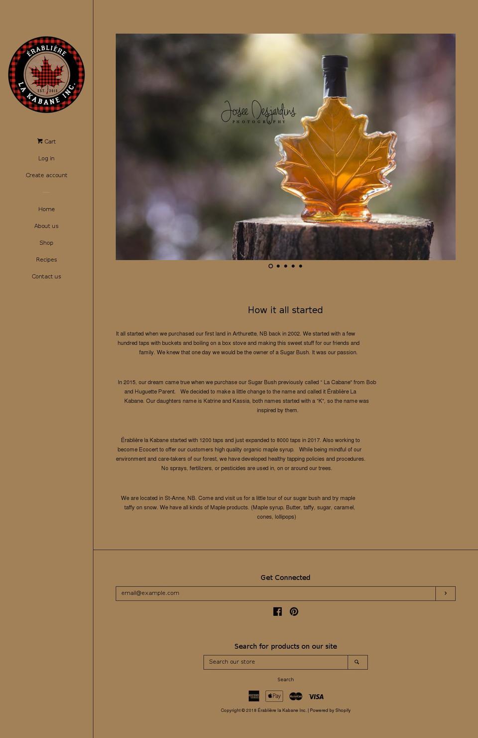 erablierelakabane.com — Shopify storefront screenshot