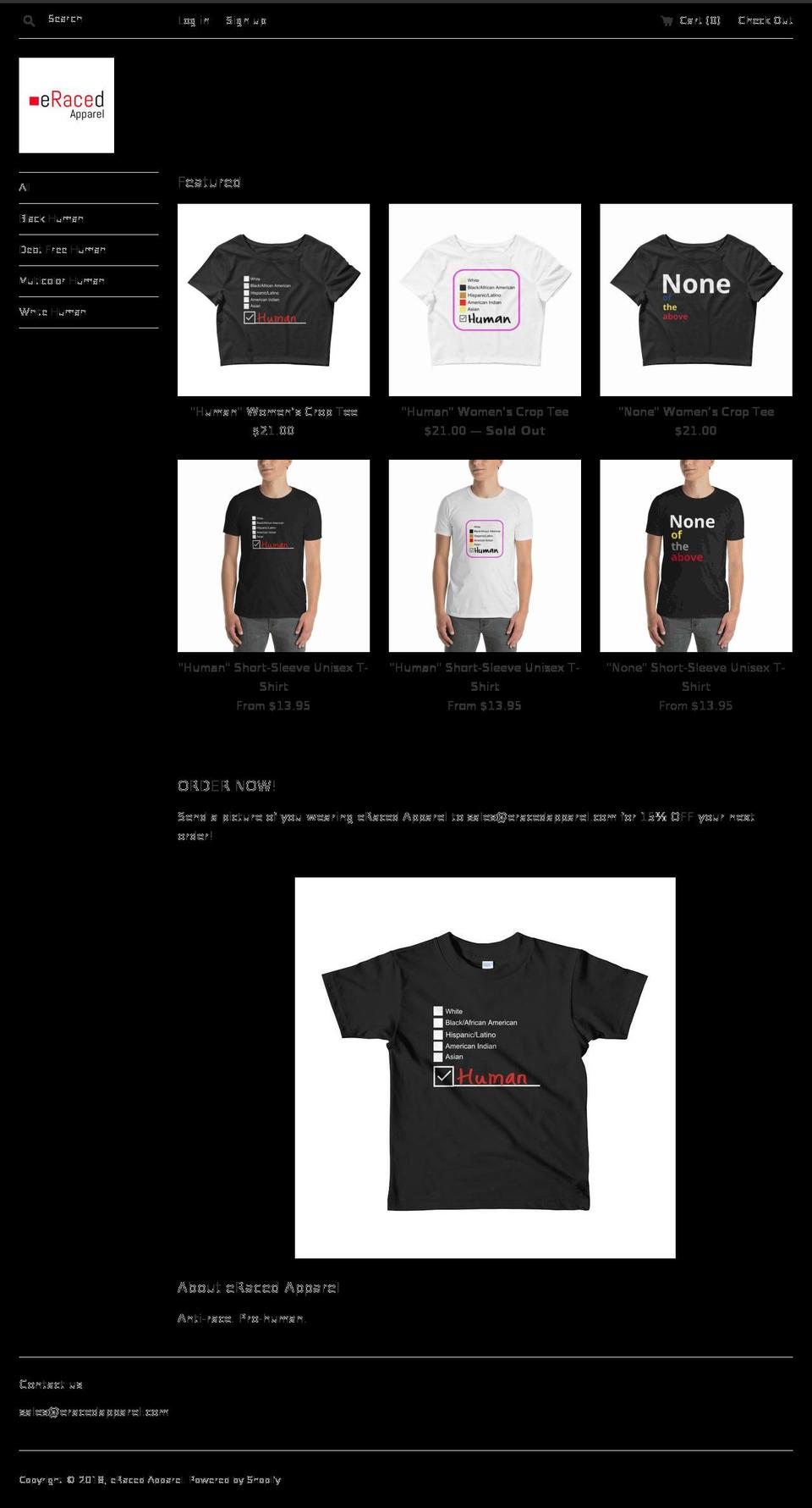 eracedapparel.com — Shopify storefront screenshot