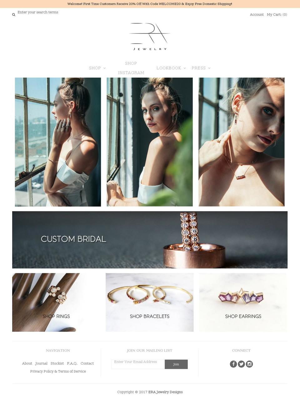 erajewelrydesigns.com shopify website screenshot