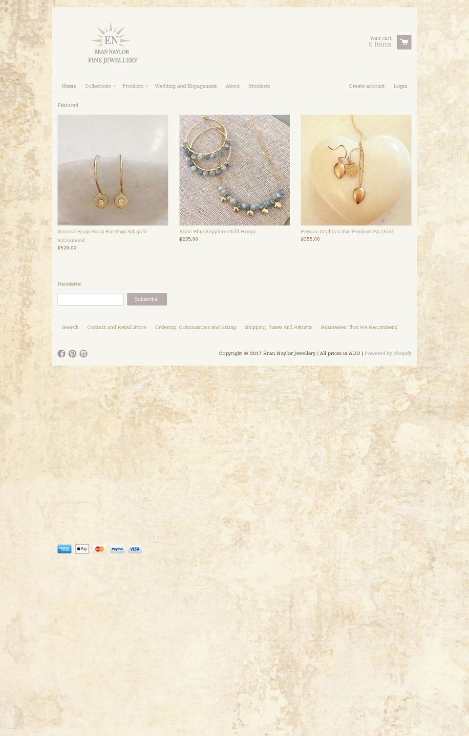 erannaylorjewellery.com shopify website screenshot