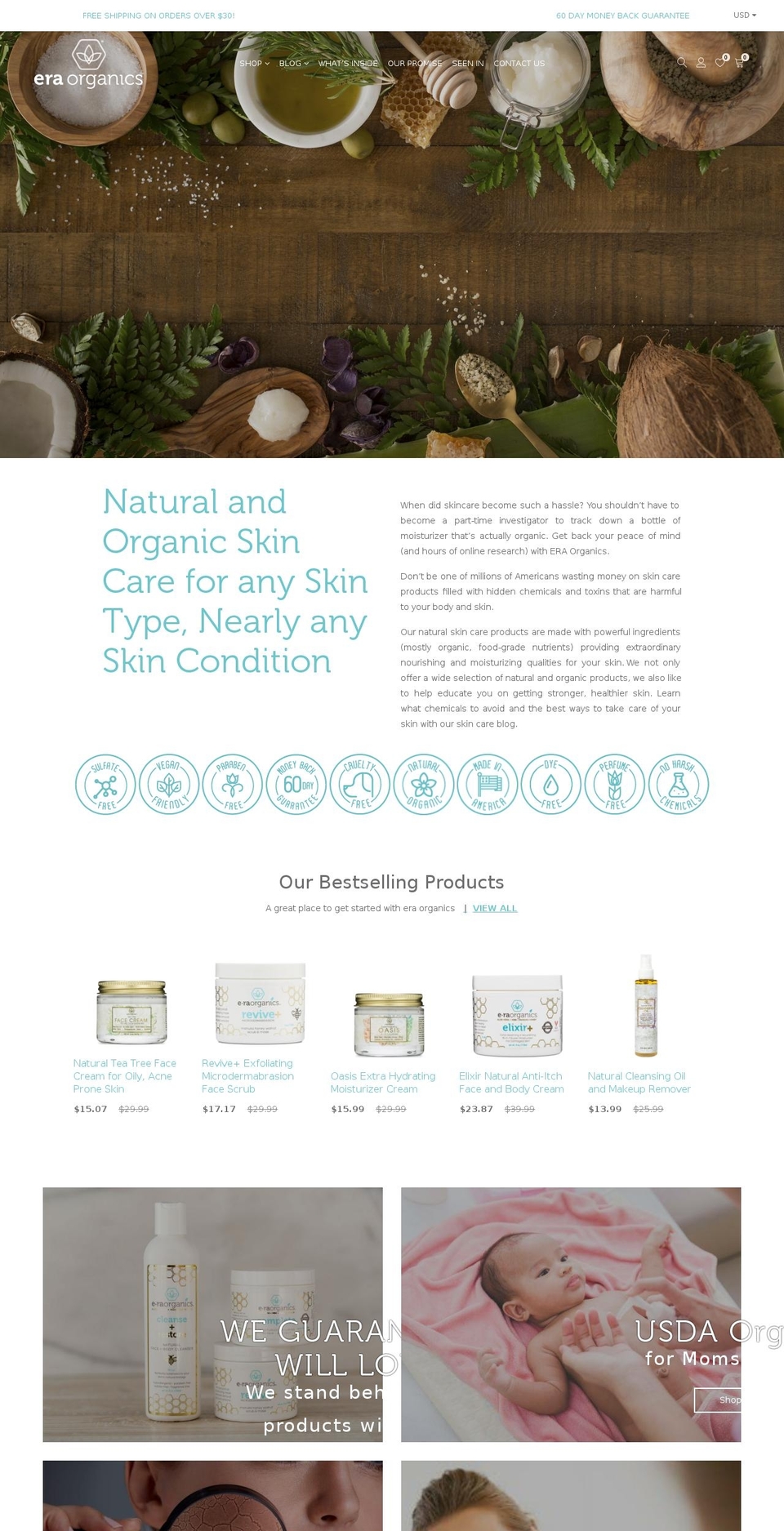 eraorganics.com — Shopify storefront screenshot