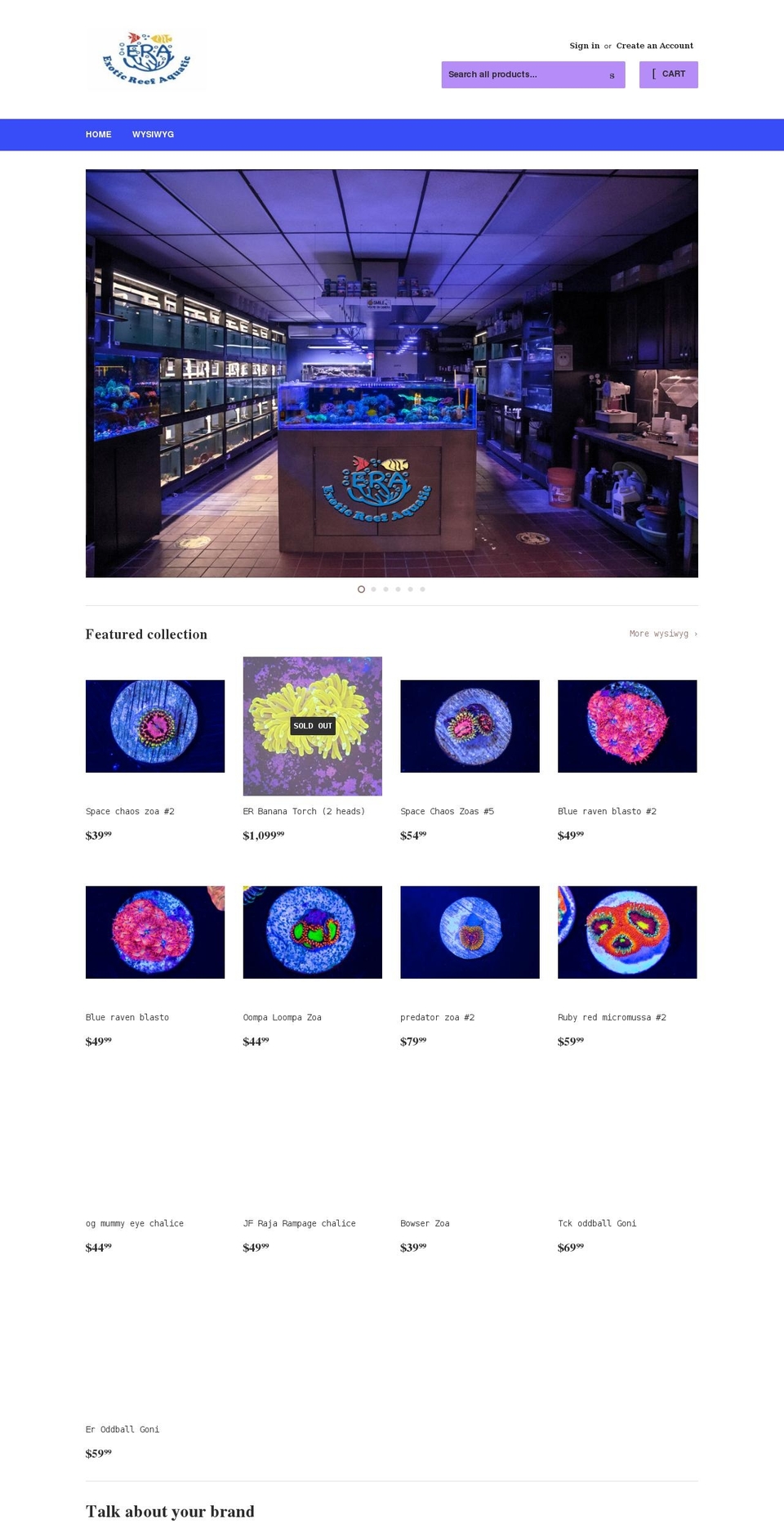 eraquatic.com shopify website screenshot