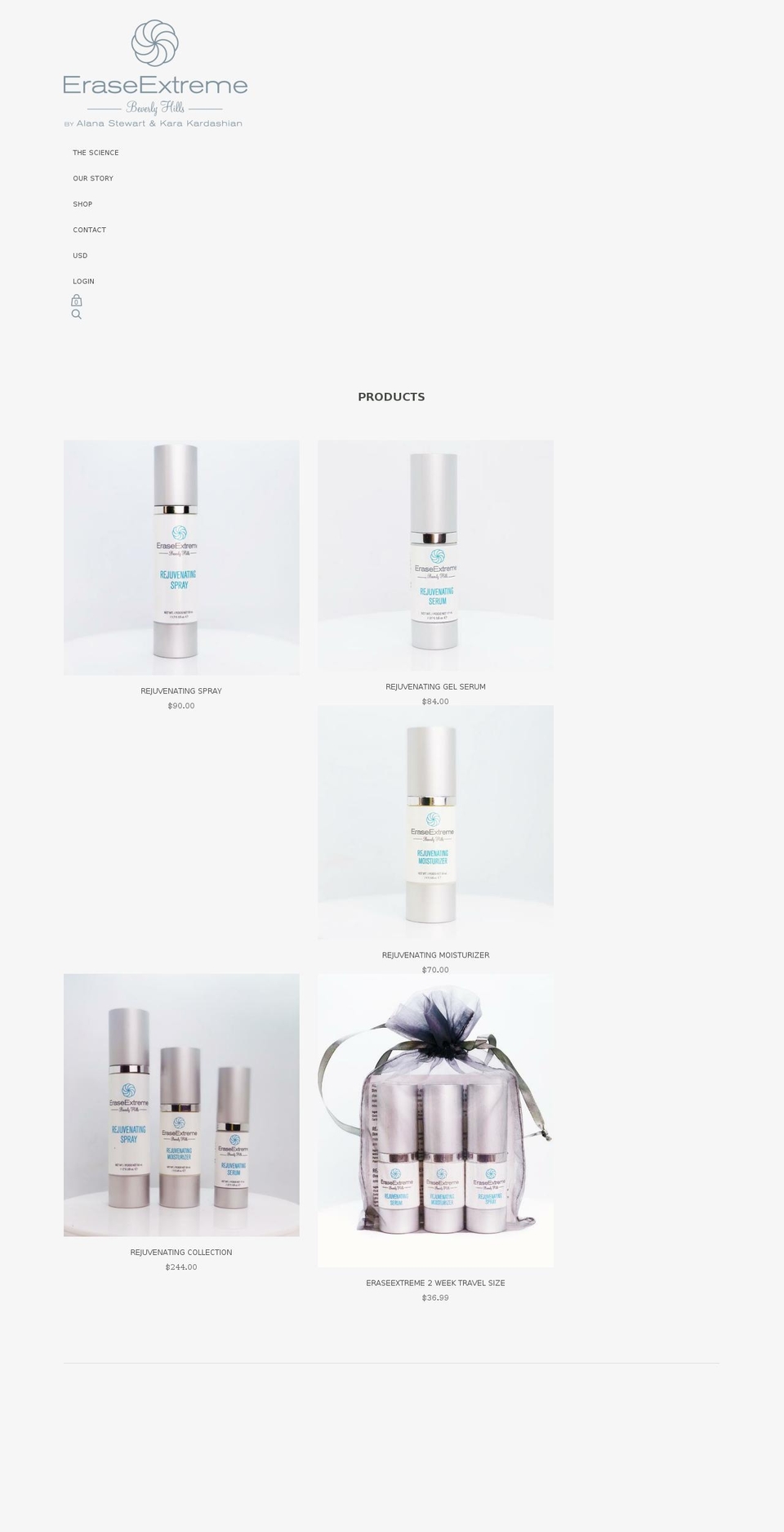 eraseextreme.com shopify website screenshot