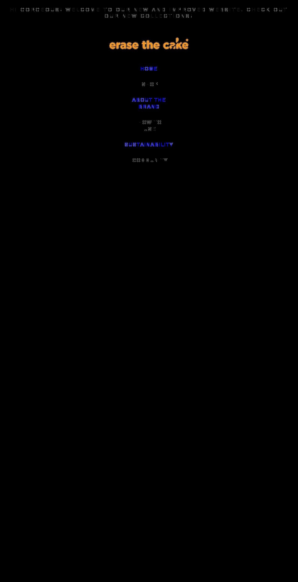 erasethecake.com shopify website screenshot