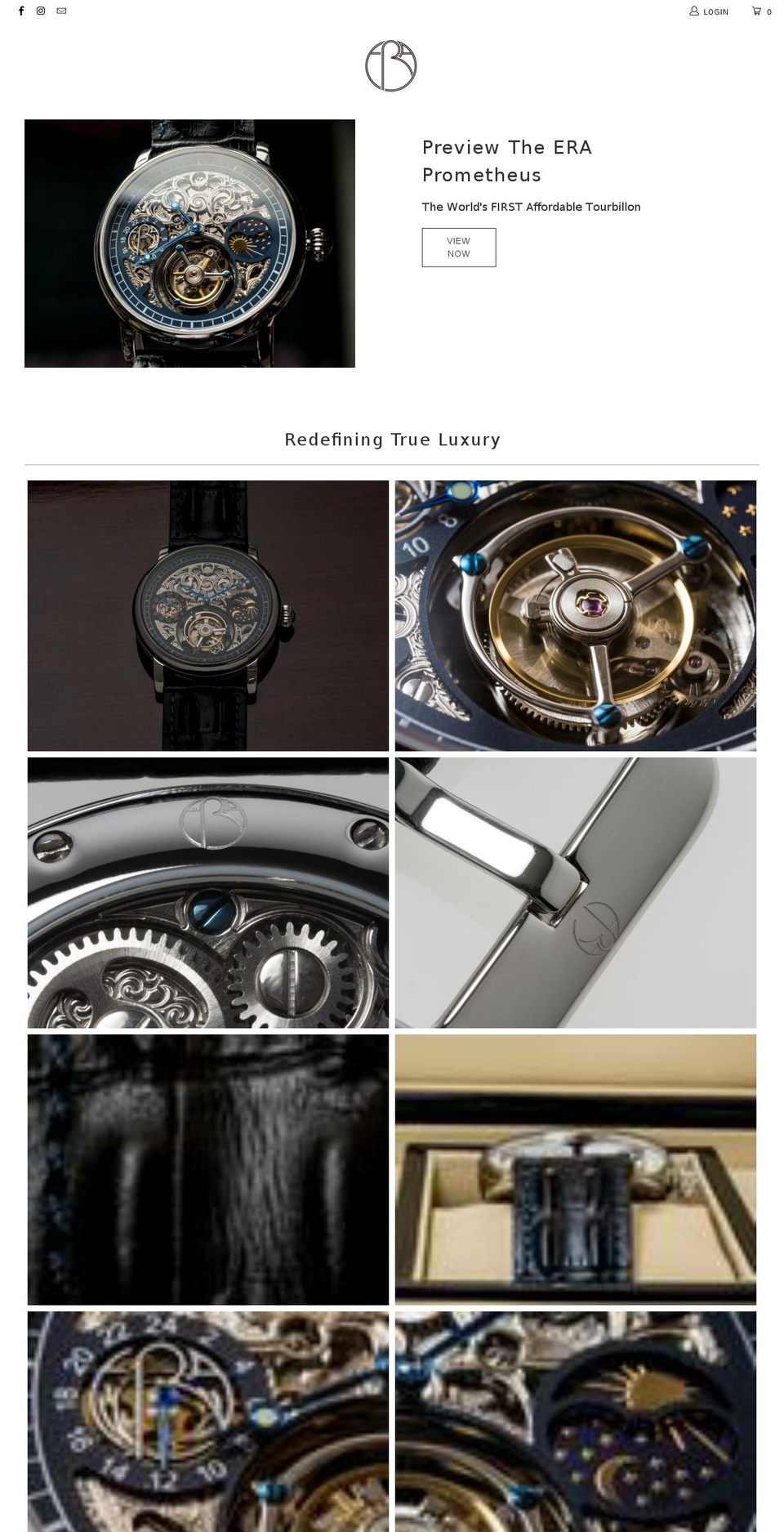 eratimepieces.com shopify website screenshot