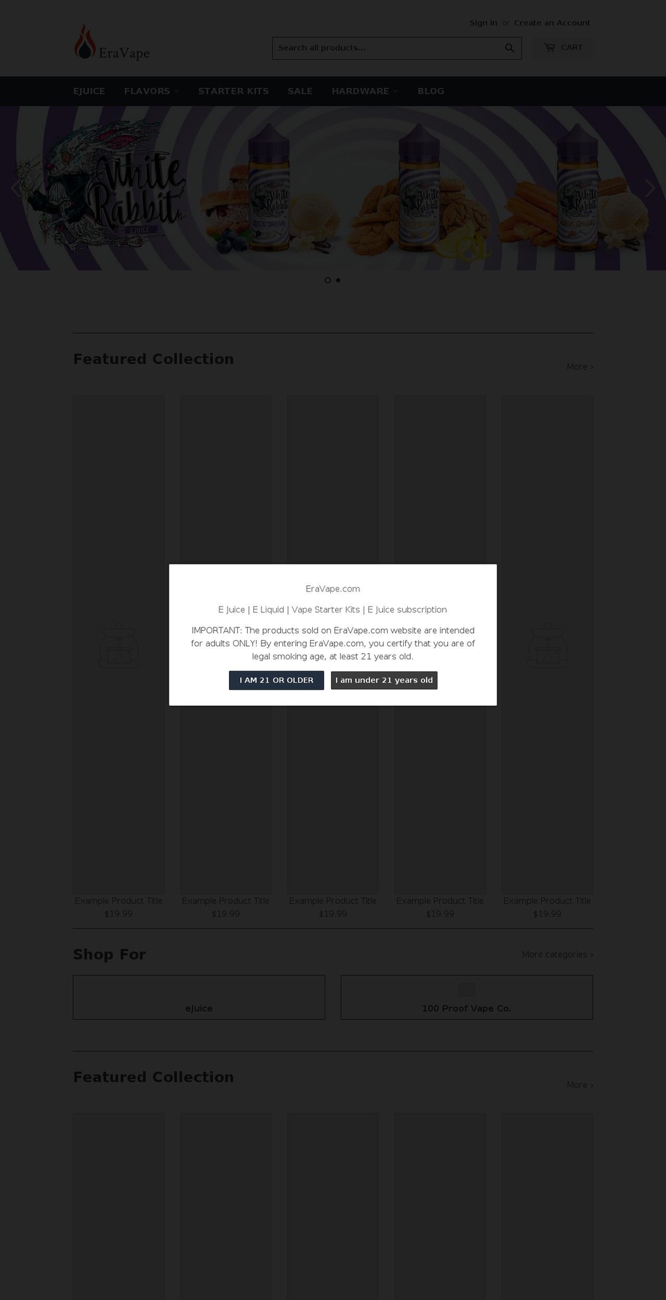 eravape.com — Shopify storefront screenshot