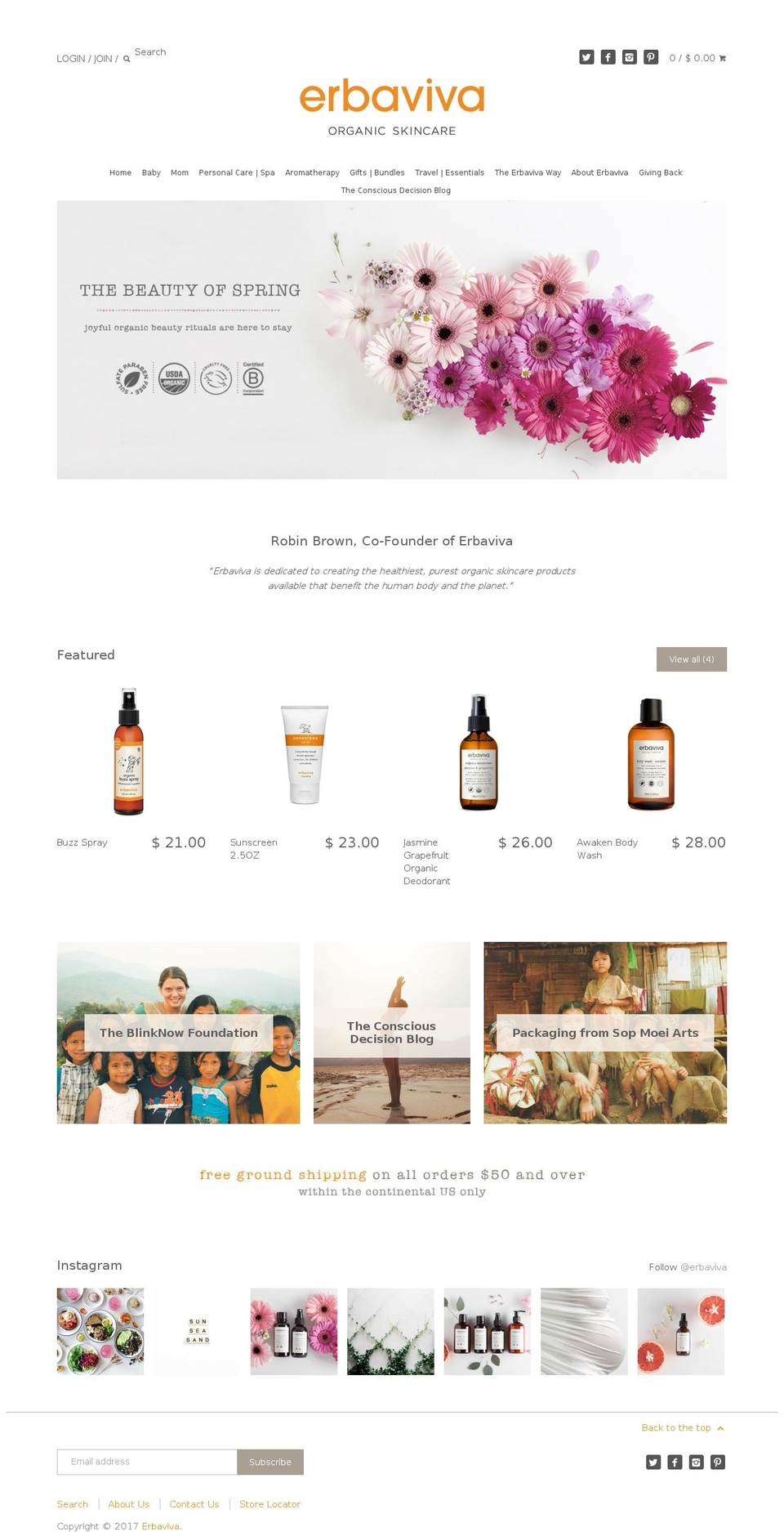 erbaviva.ca shopify website screenshot